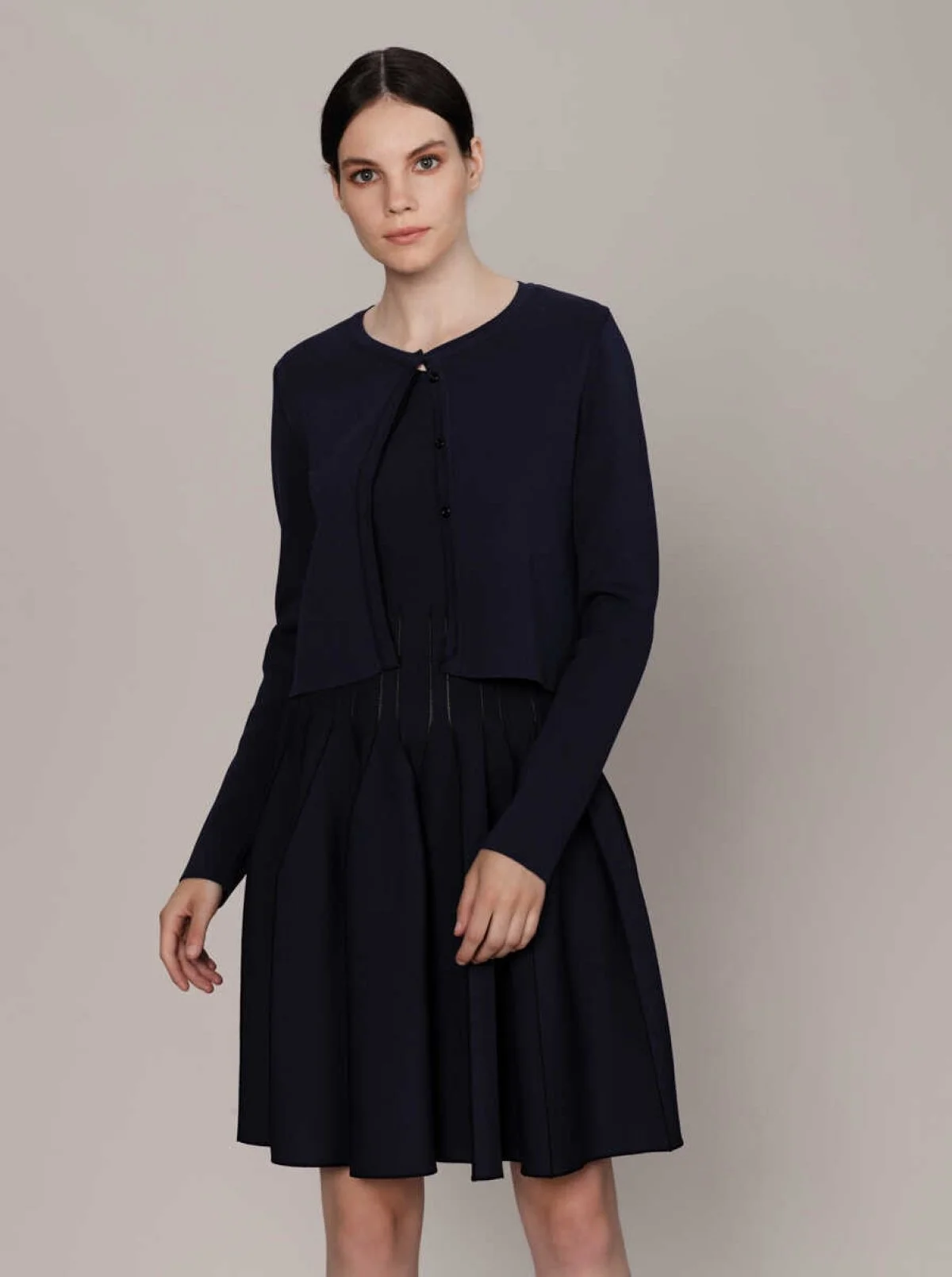  Tek Düğmeli Triko Hırka Lacivert - 3