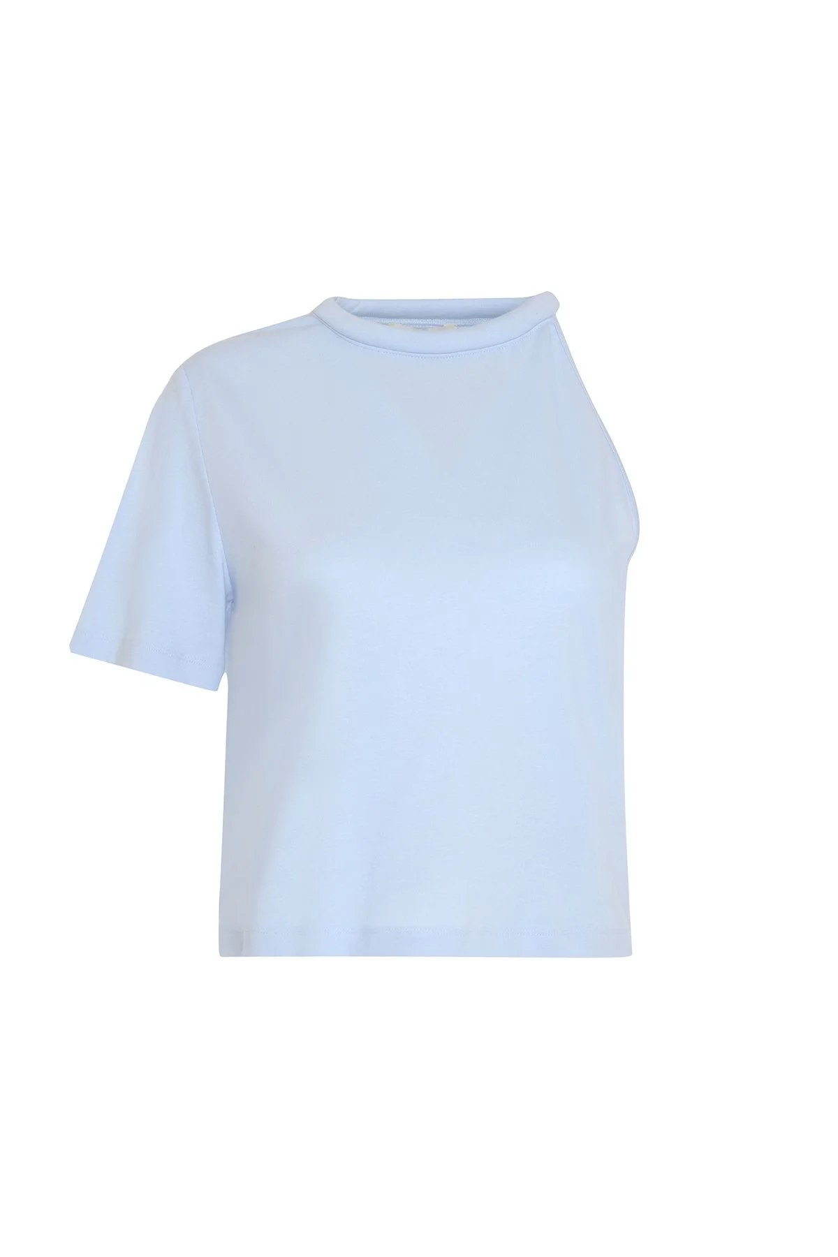 Tek Omuz T-shirt Mavi - 4