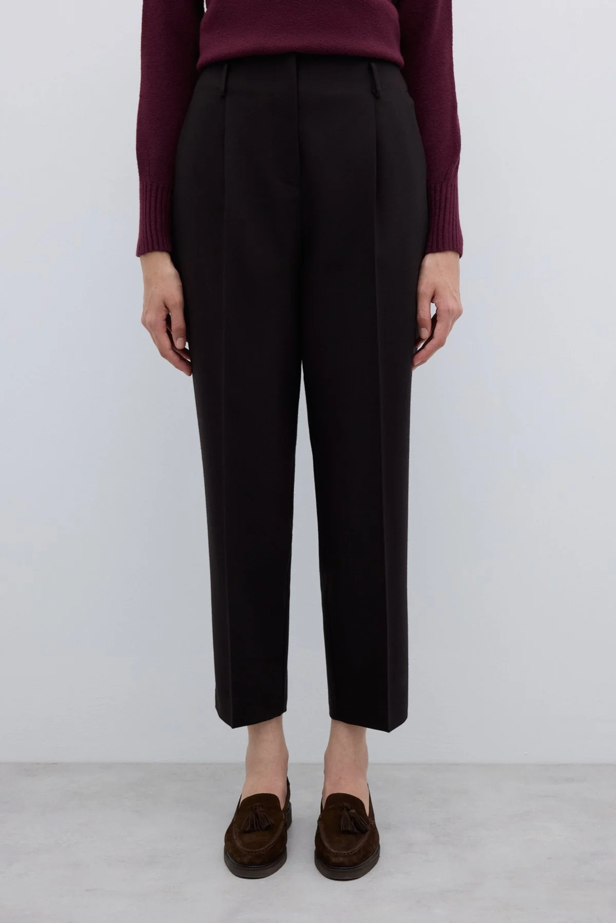 Tek Pilili Havuç Pantolon Kahve - 4