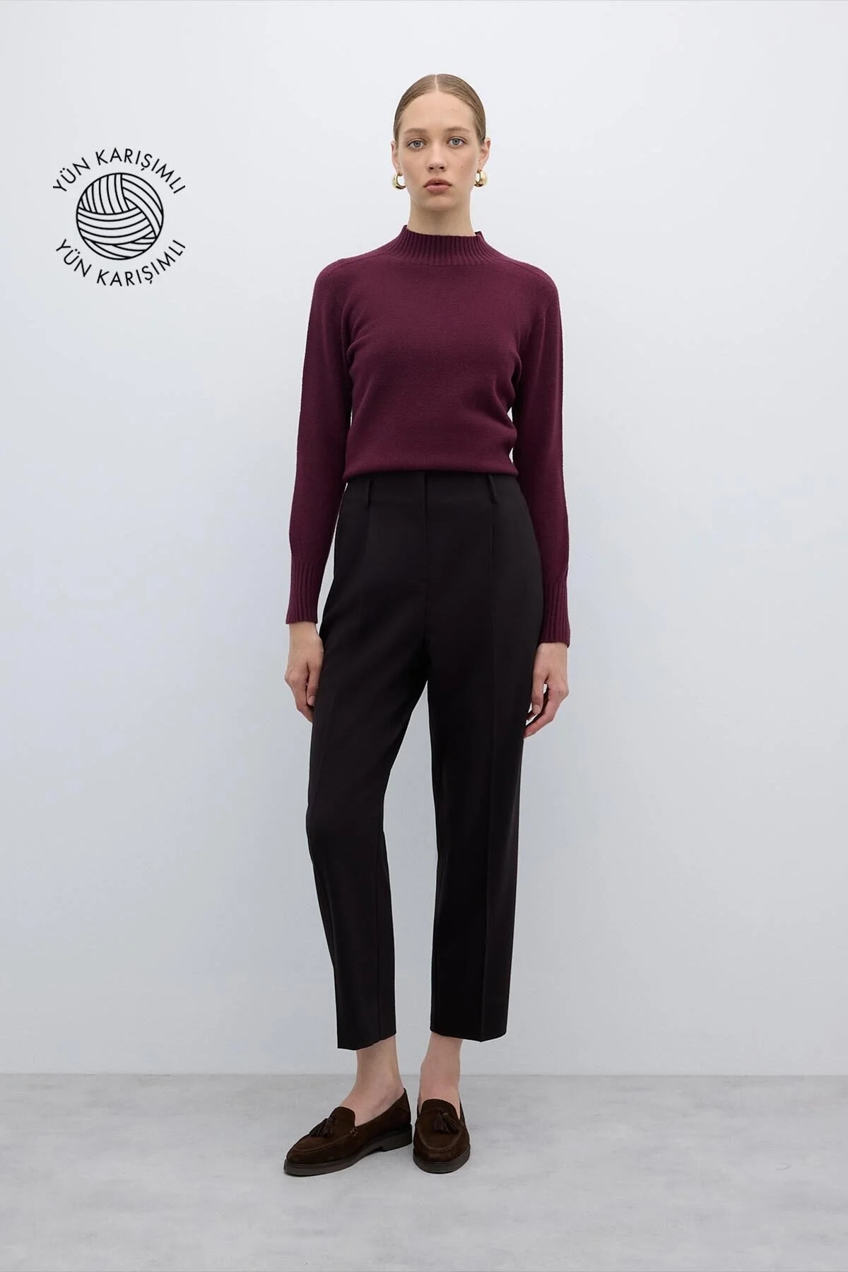 Tek Pilili Havuç Pantolon Kahve - 1