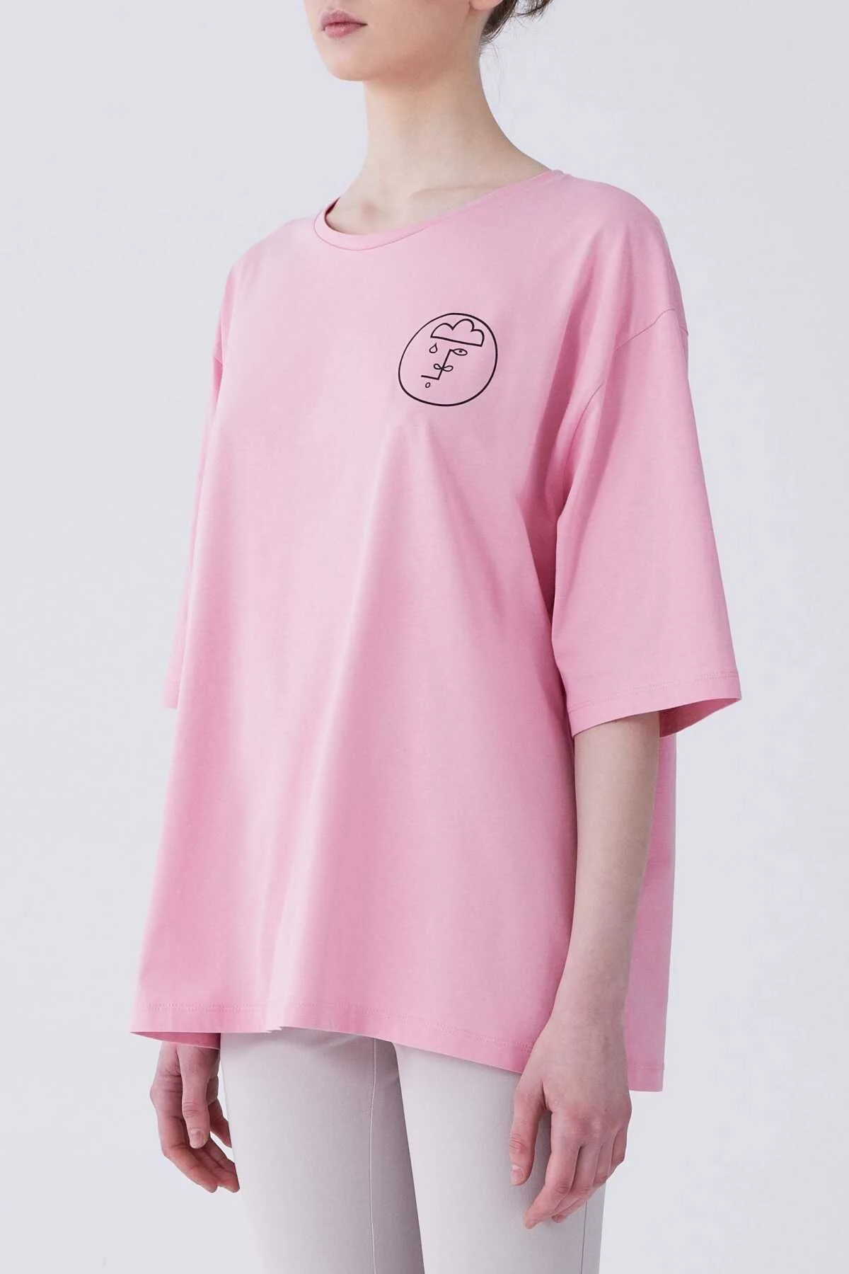 Kısa Kol T-shirt Pembe - 3