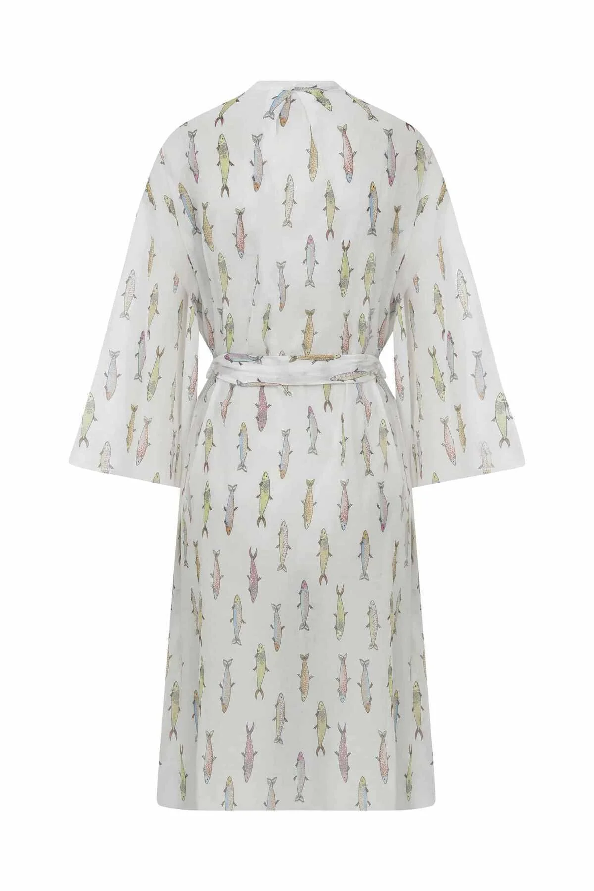 Beli Kuşaklı Desenli Kimono - 5