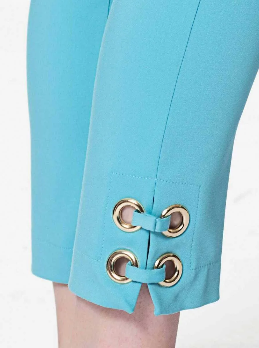 Paça Detaylı Pantolon Mavi - 4