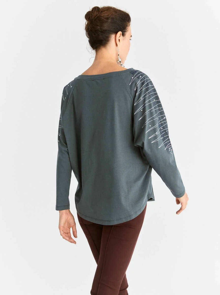  Kol İşlemeli Kadın Sweatshirt - 2