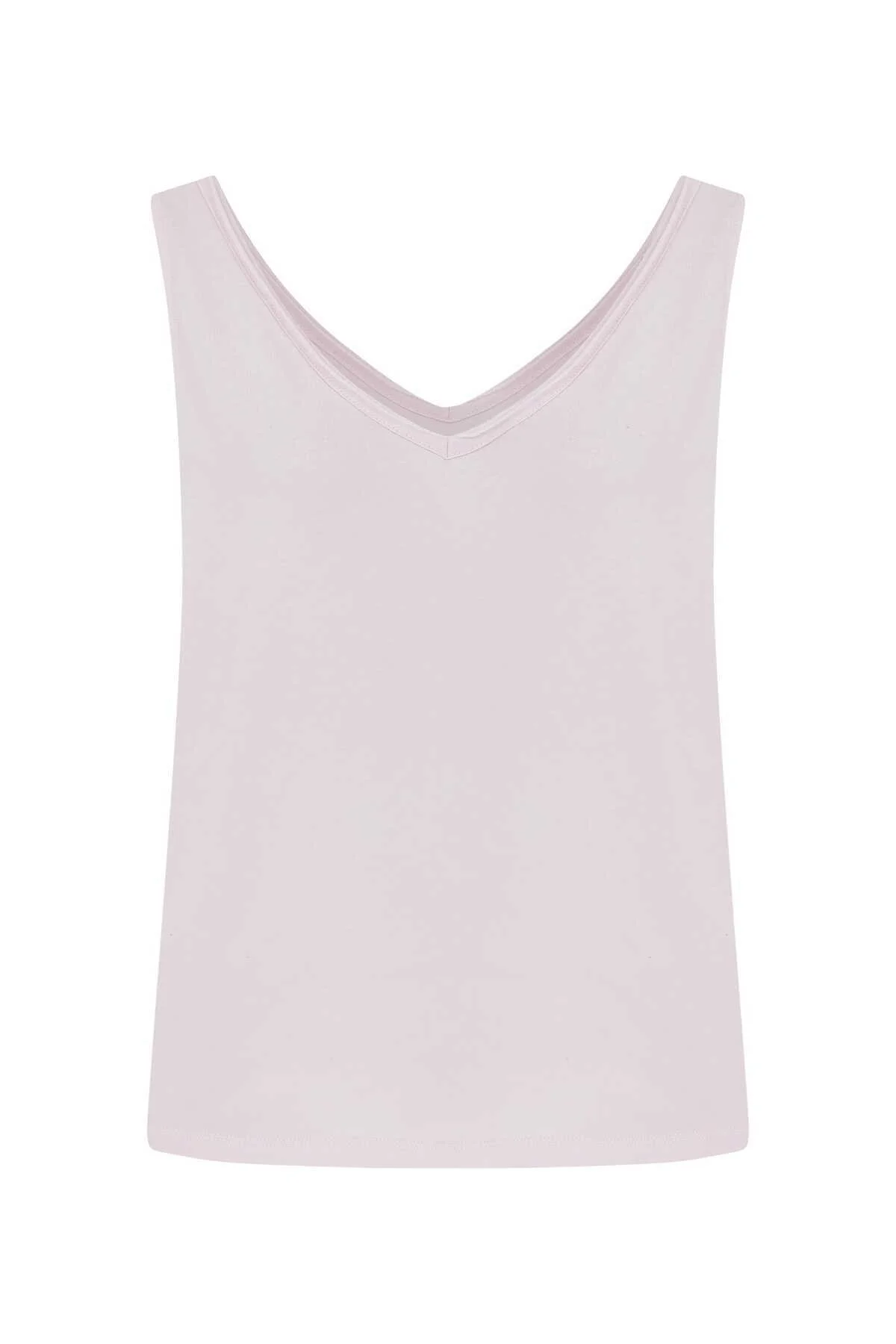 V Yakalı Kadın Atlet Pembe - 4