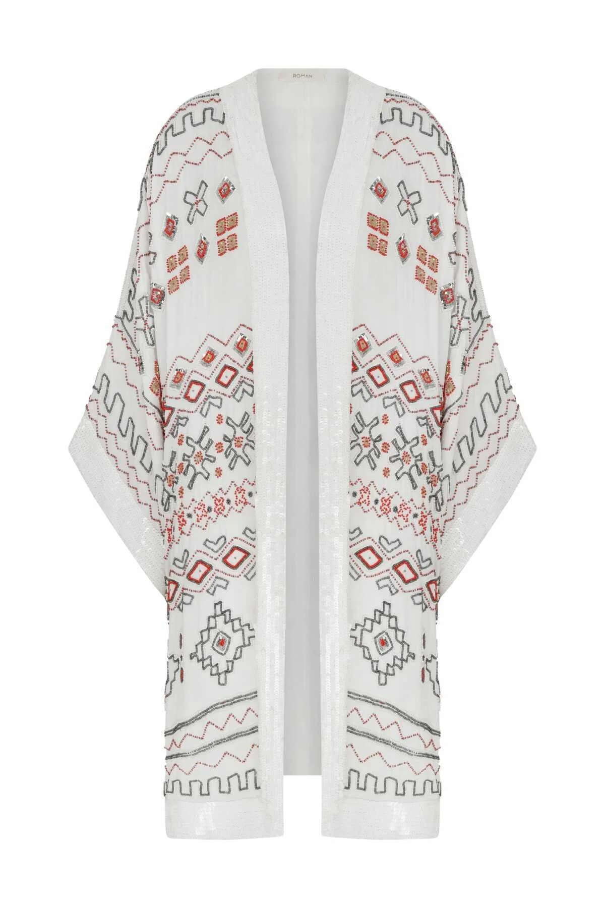 İşlemeli Abiye Kimono Standart Renk - 4