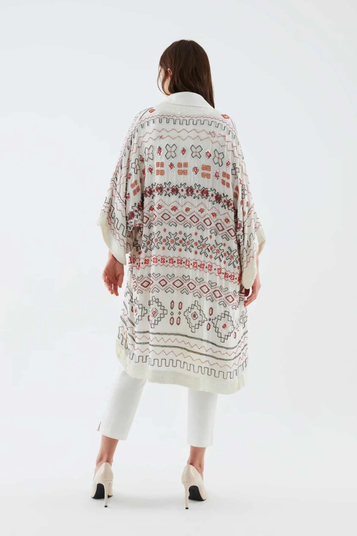 İşlemeli Abiye Kimono Standart Renk - 2