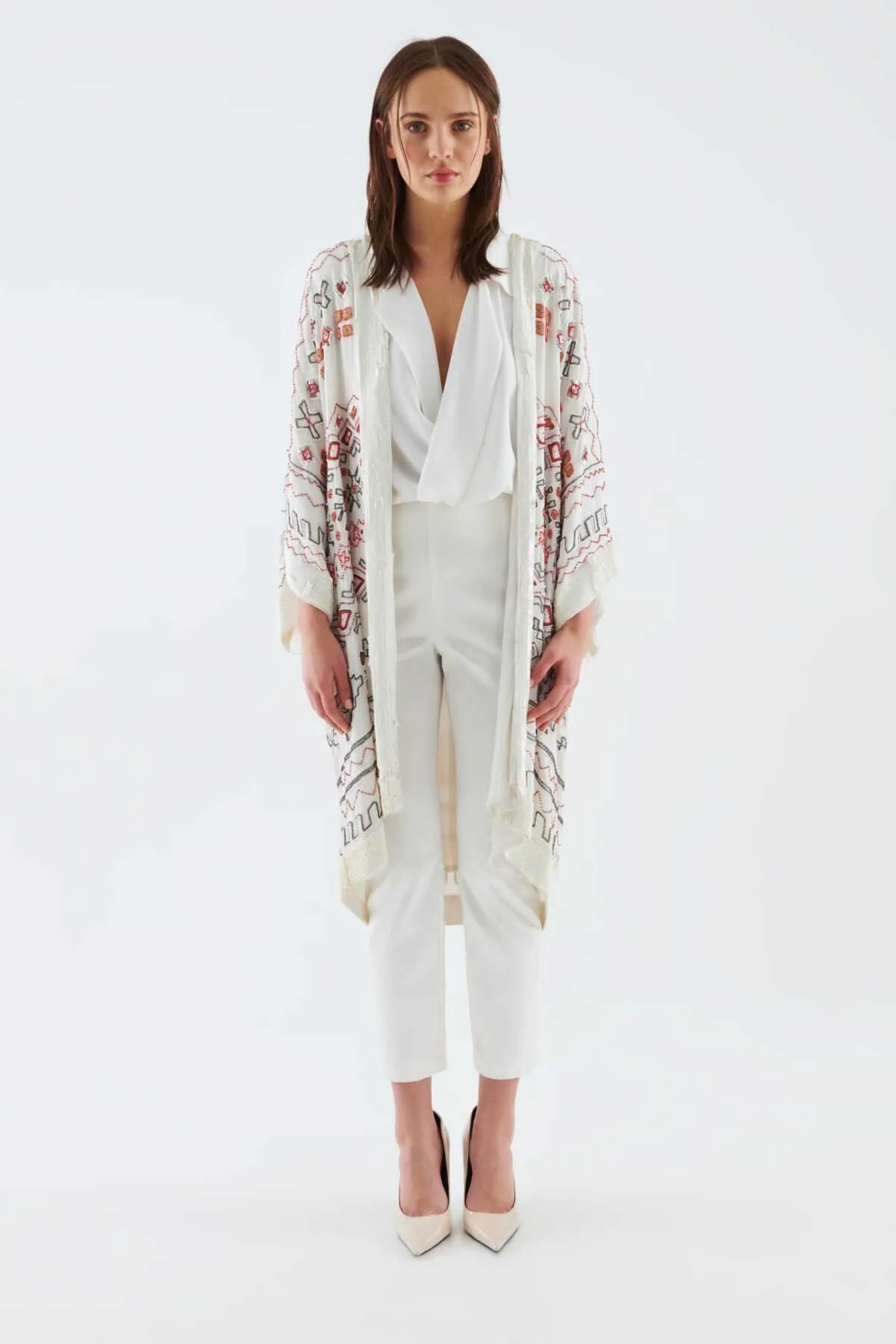 İşlemeli Abiye Kimono Standart Renk - 1