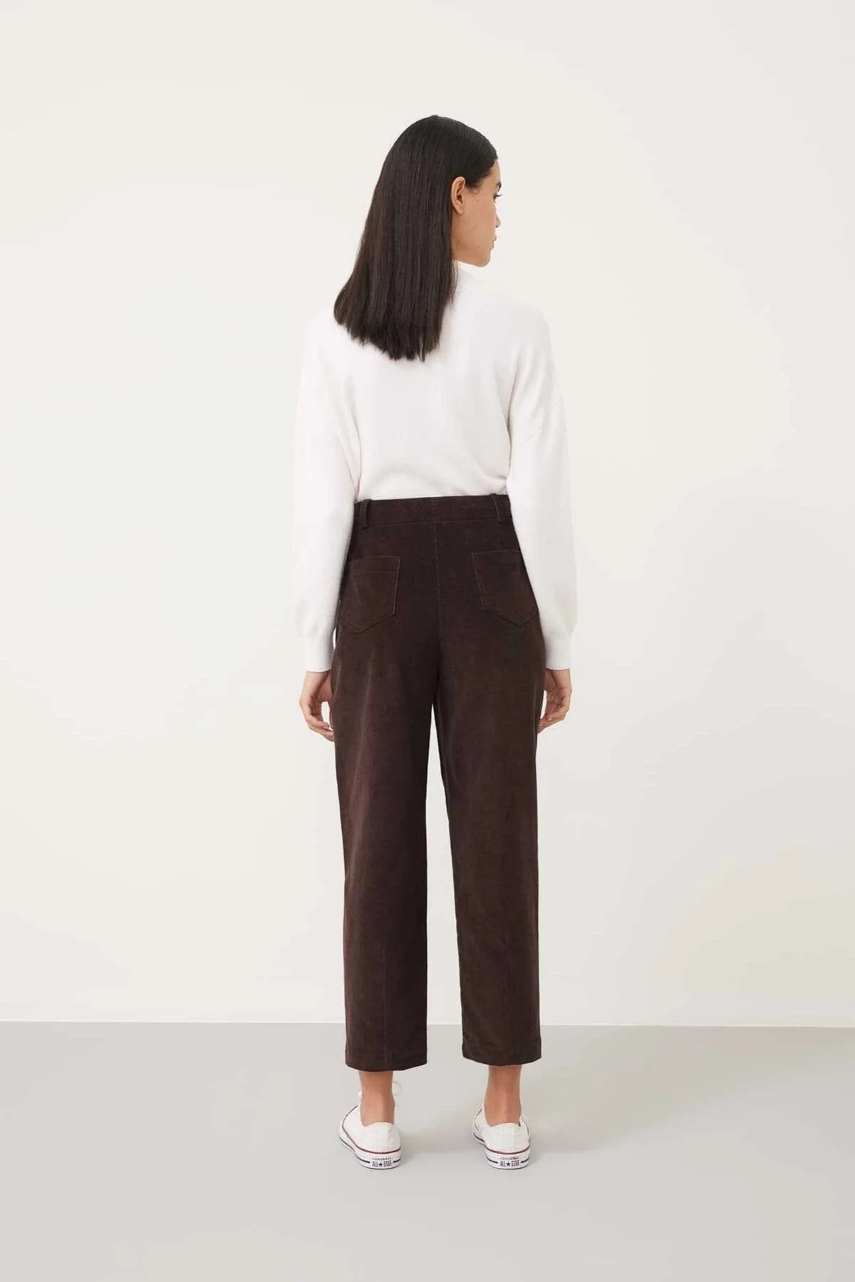 Düz Paça Kadife Pantolon Kahve - 2