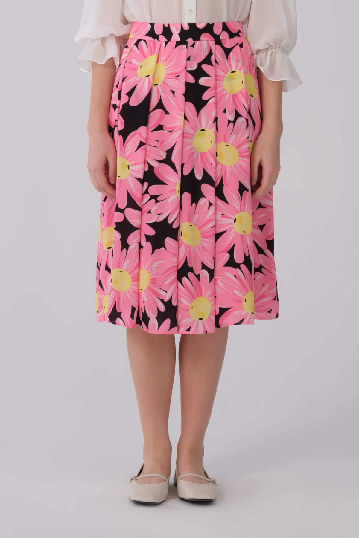 Floral Desenli Midi Etek Standart Renk - 1