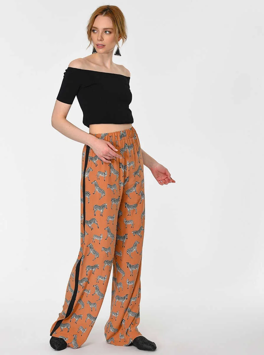 Zebra Desenli Kadın Pantolon - 4