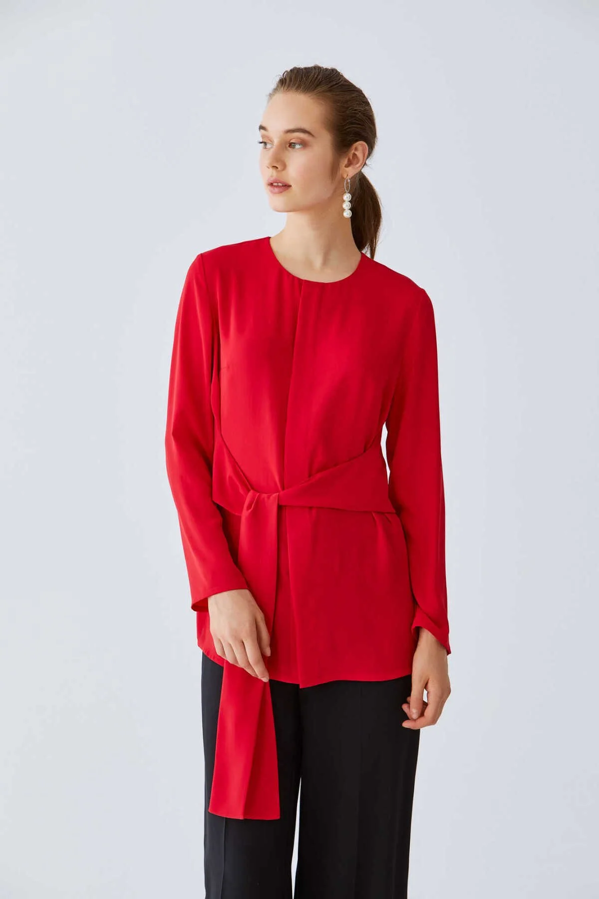 Kuşaklı Tunik Kırmızı - 1