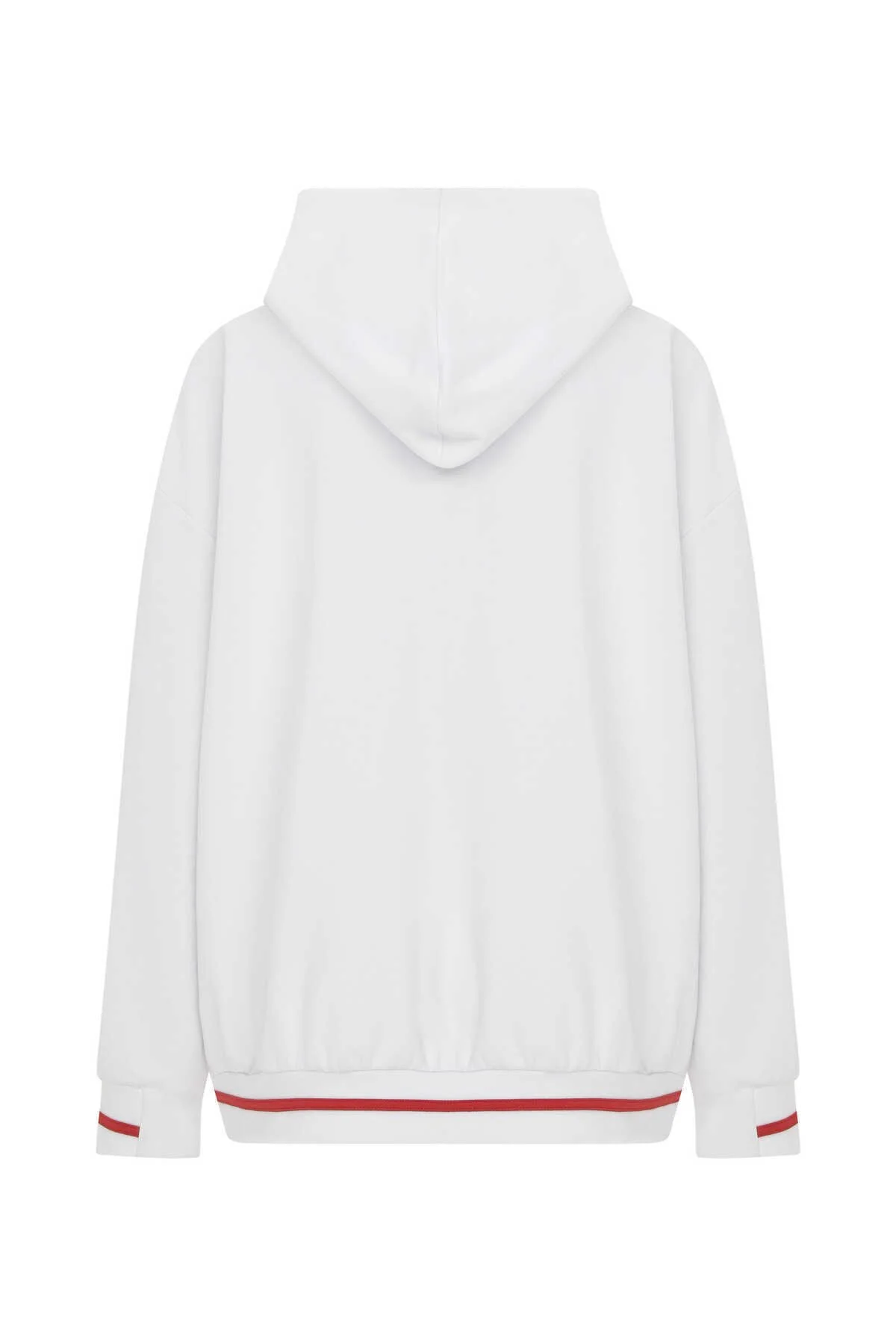 Kapüşonlu Kadın Sweatshirt Beyaz - 5