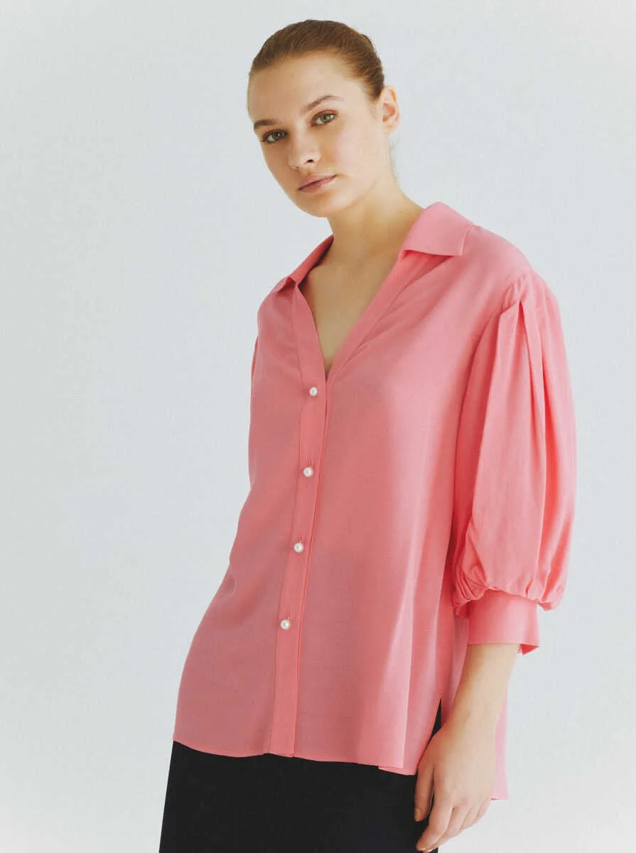 Yarım Kol Bluz Pembe - 3