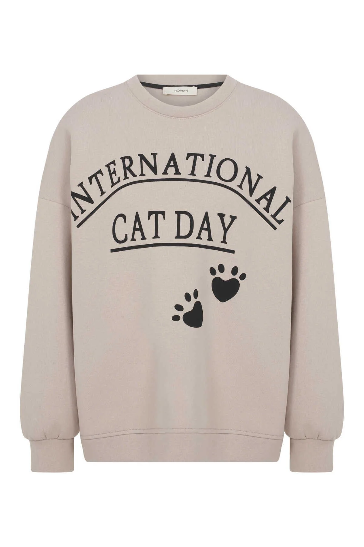 Uzun Kollu Baskılı Kadın Sweatshirt Standart Renk - 4