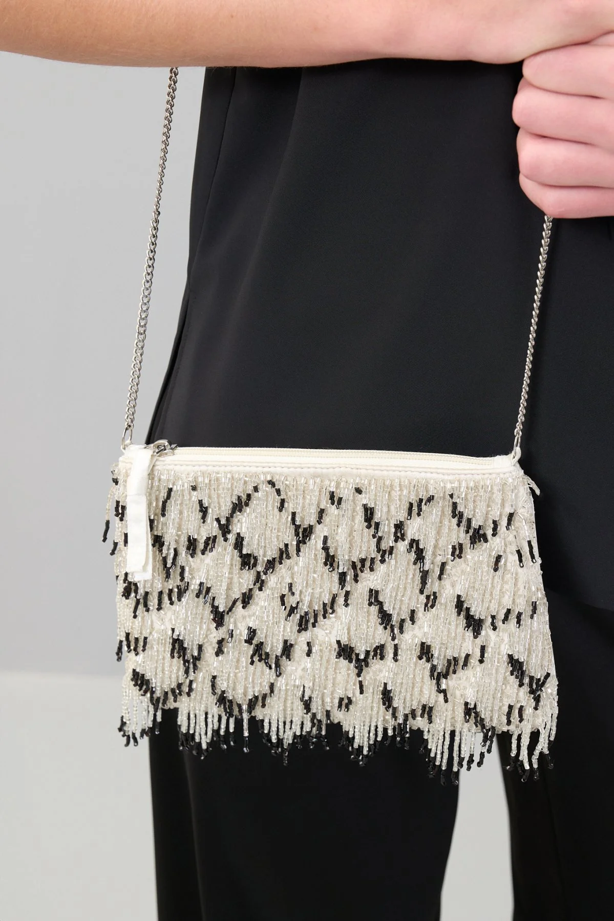 Boncuk İşlemeli Clutch Çanta - 2