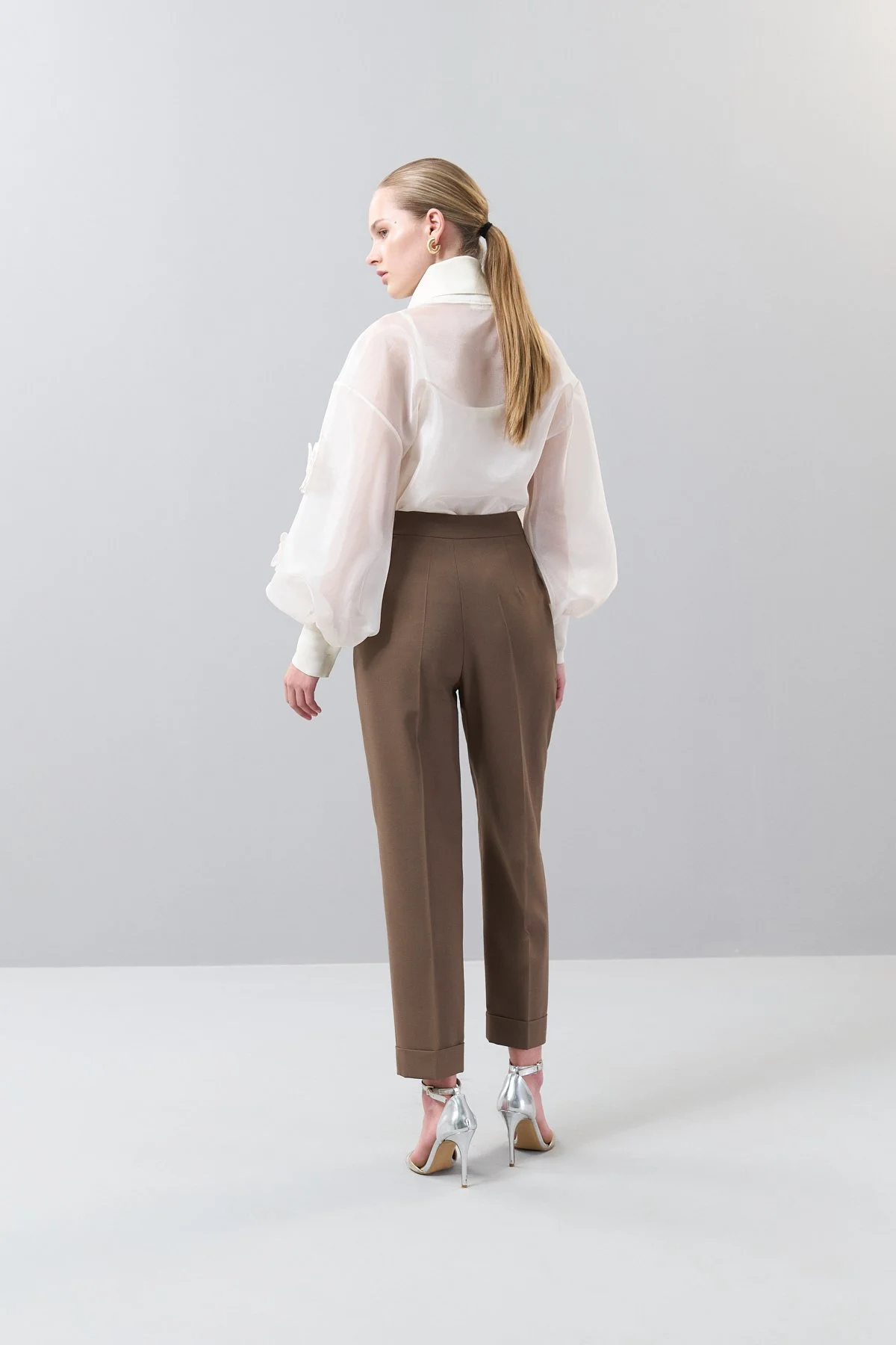Duble Paça Yün Pantolon Açık Kahve - 2