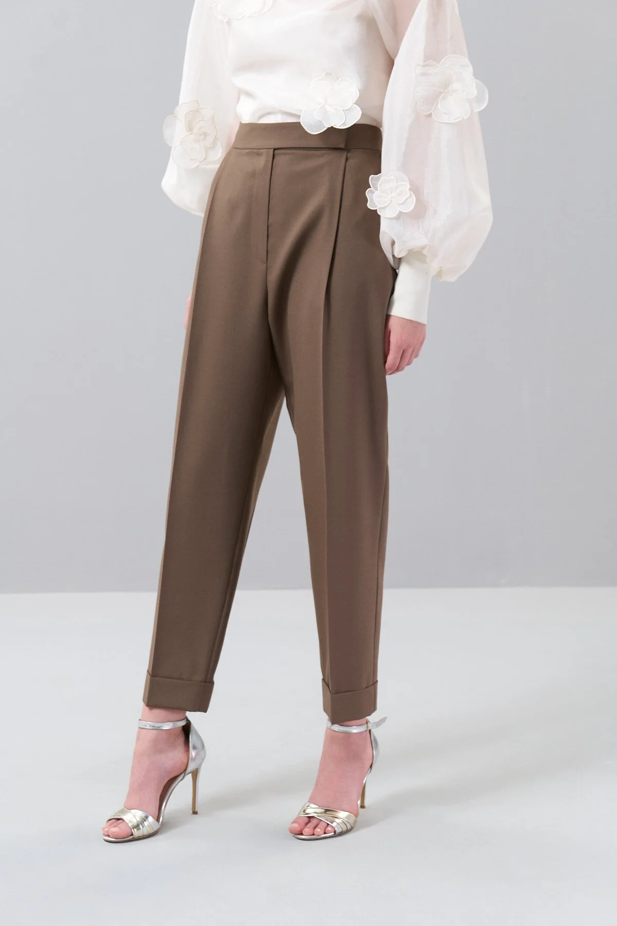 Duble Paça Yün Pantolon Açık Kahve - 3