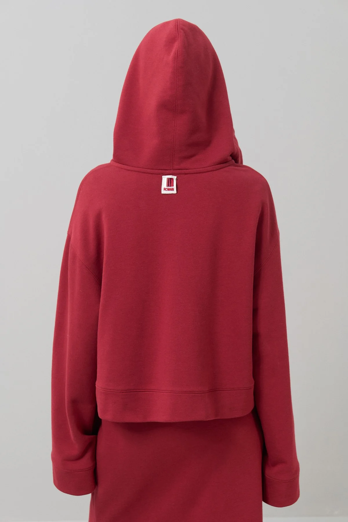 Kapüşonlu Örme Sweatshirt Bordo - 2