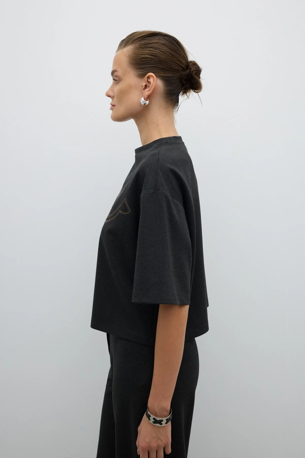 Nakışlı T-shirt K. Antrasit - 3
