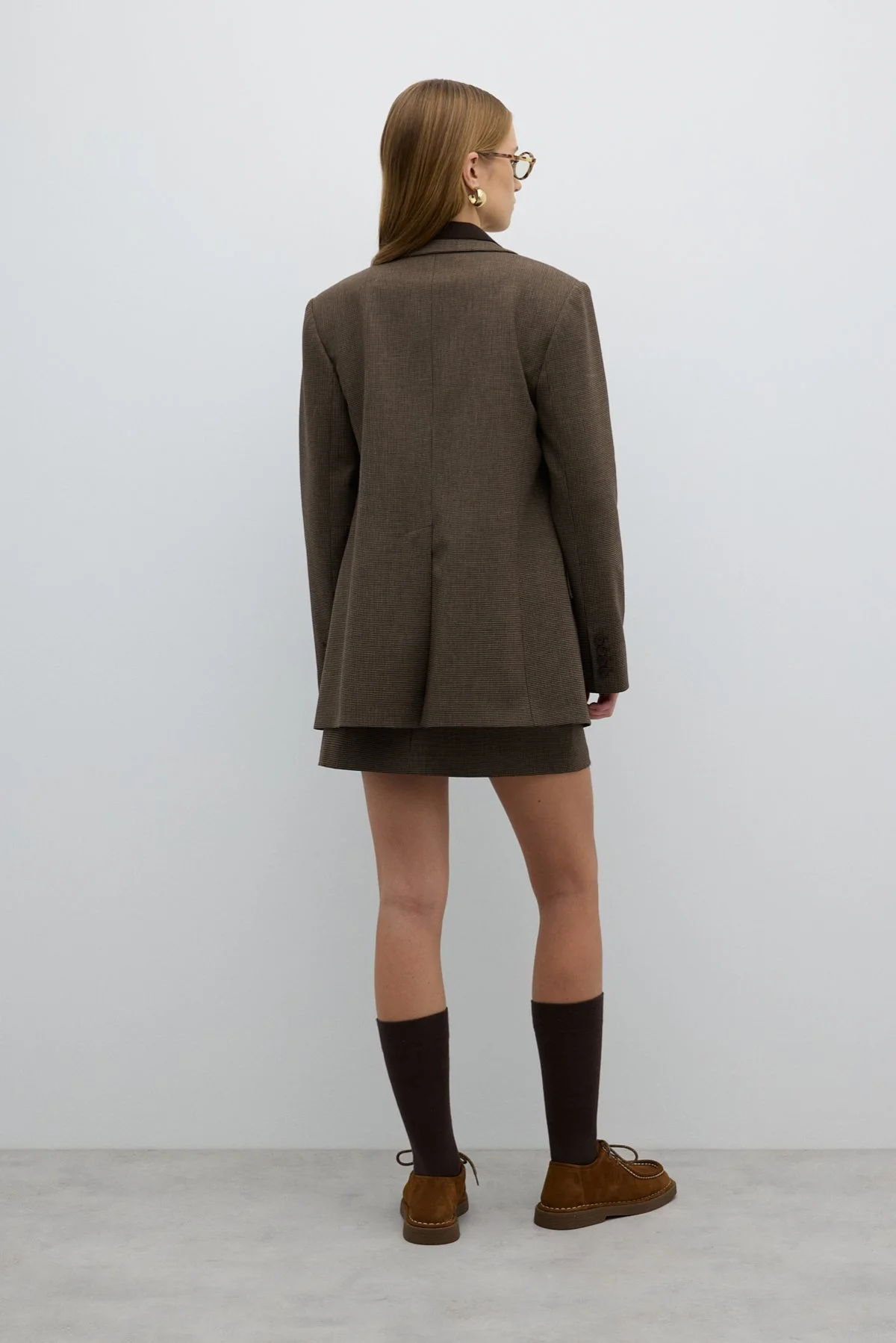 Çift Düğmeli Blazer Ceket Kahve - 2