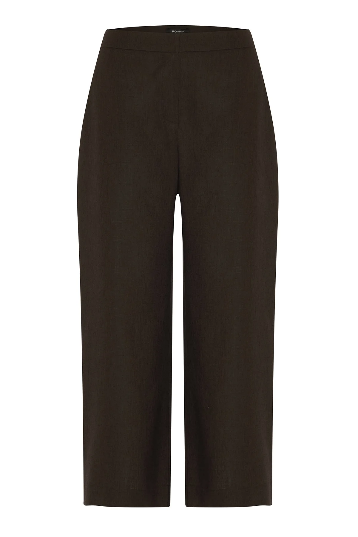 Geniş Paça Keten Pantolon Kahve - 4