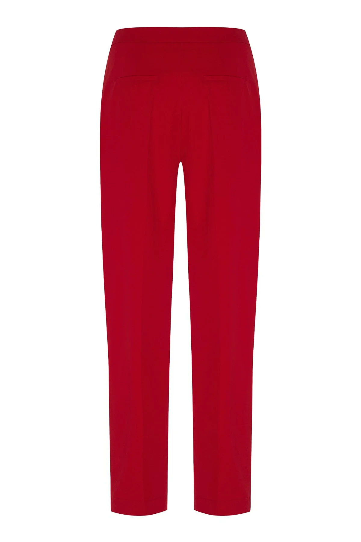 Dokuma Kumaş Düz Paça Pantolon Kırmızı - 3