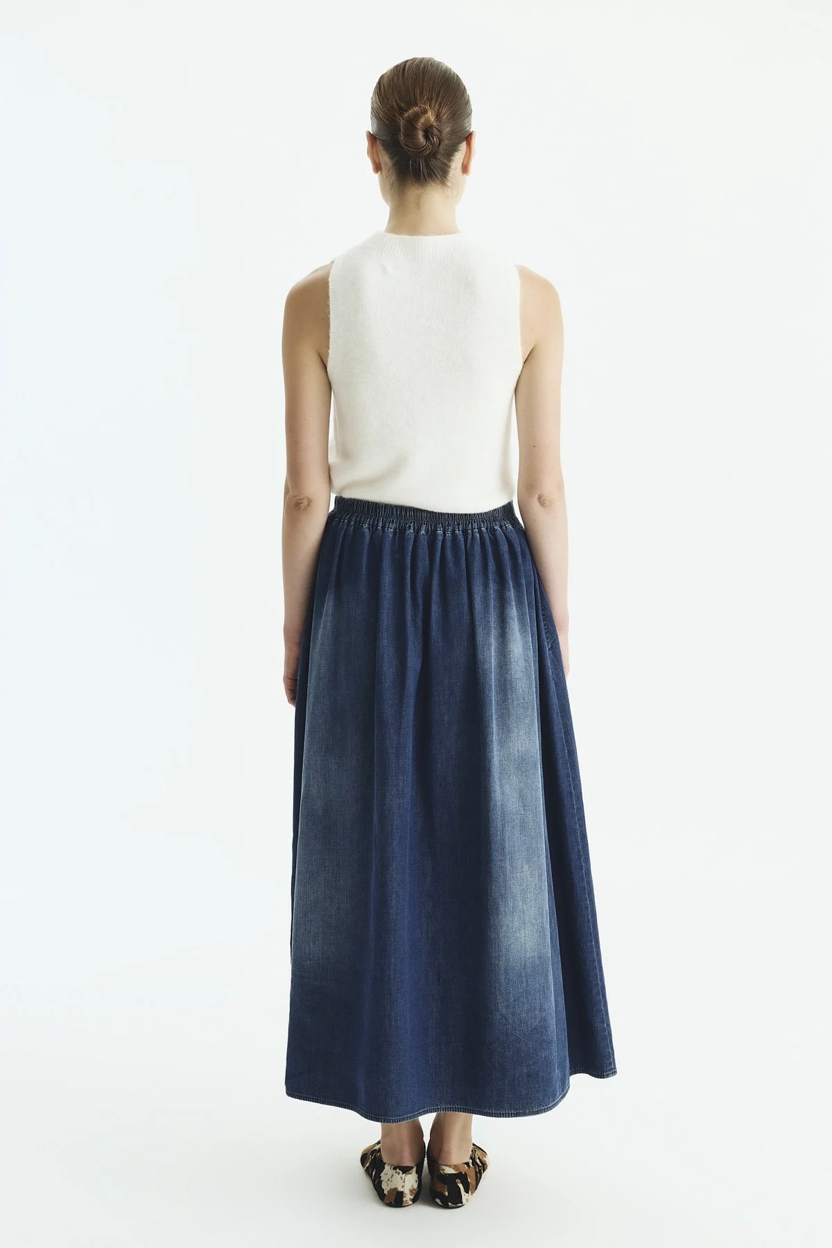 Maxi Denim Etek Lacivert - 2
