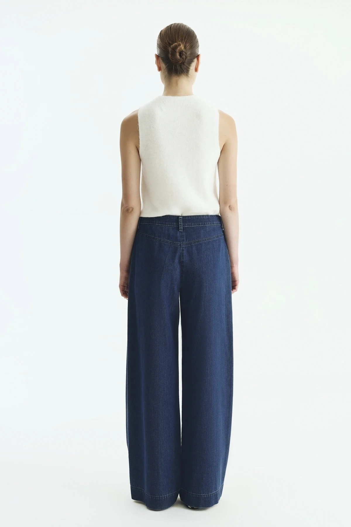 Geniş Paça Denim Pantolon Lacivert - 2