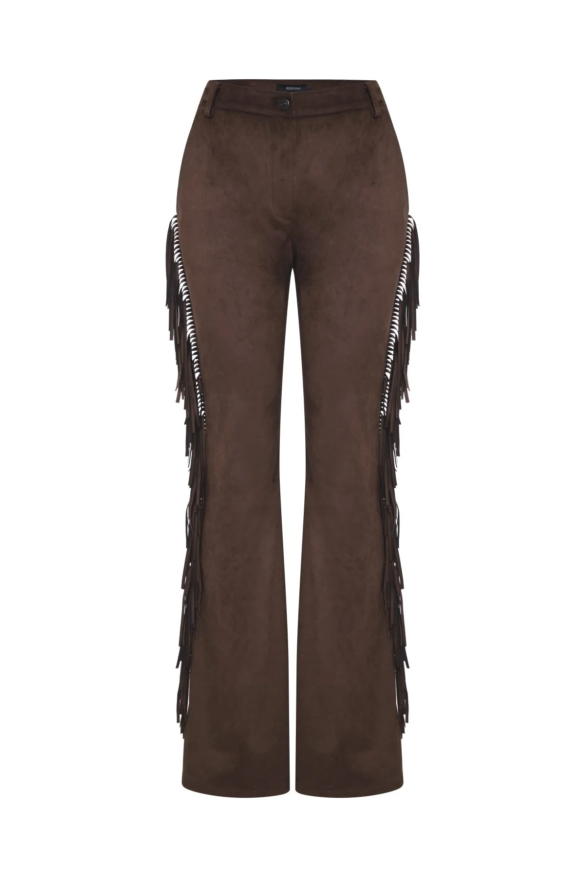 Yanları Püskül Detaylı Pantolon Kahve - 4