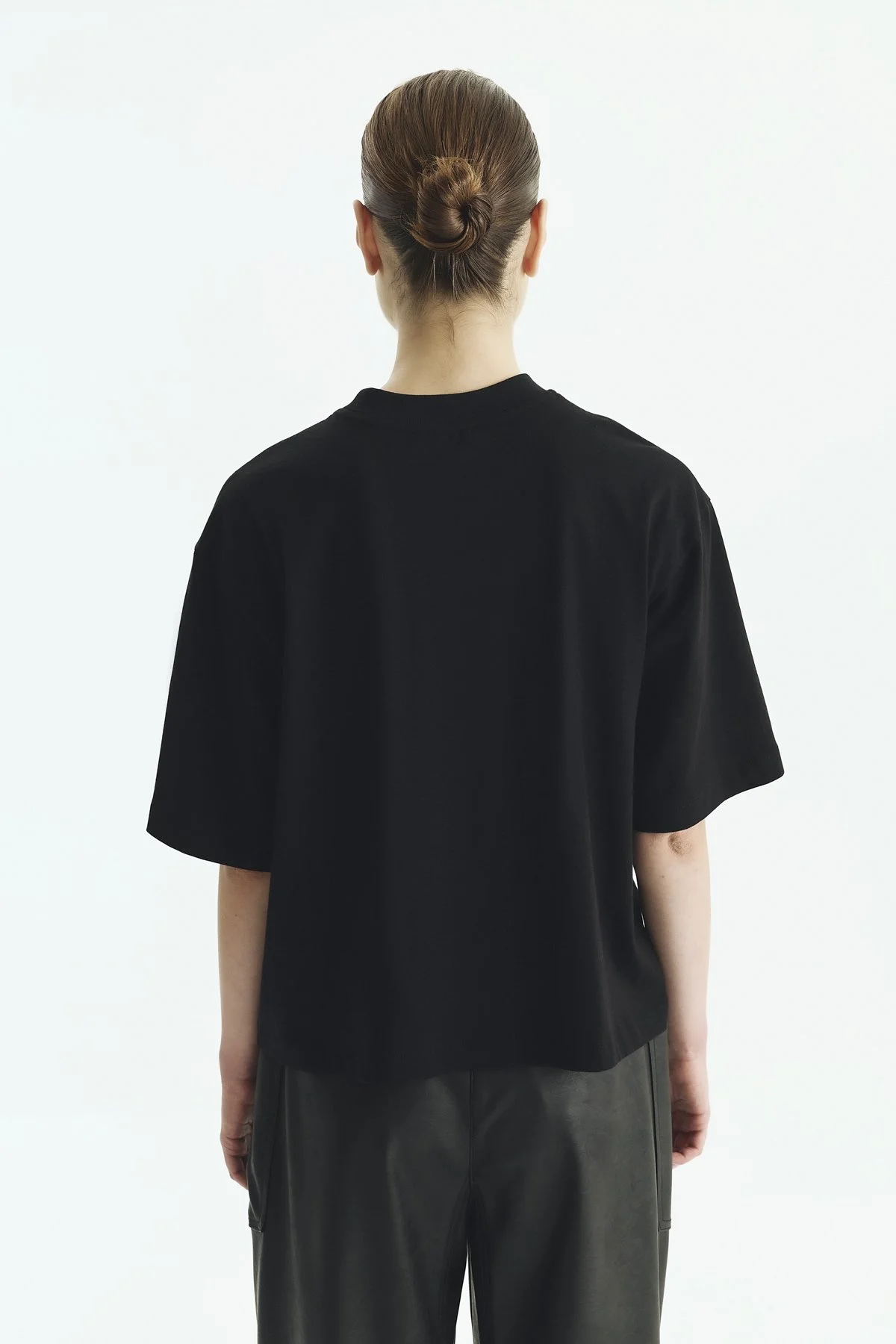 Baskı Detaylı Kısa Kol T-Shirt Siyah - 2