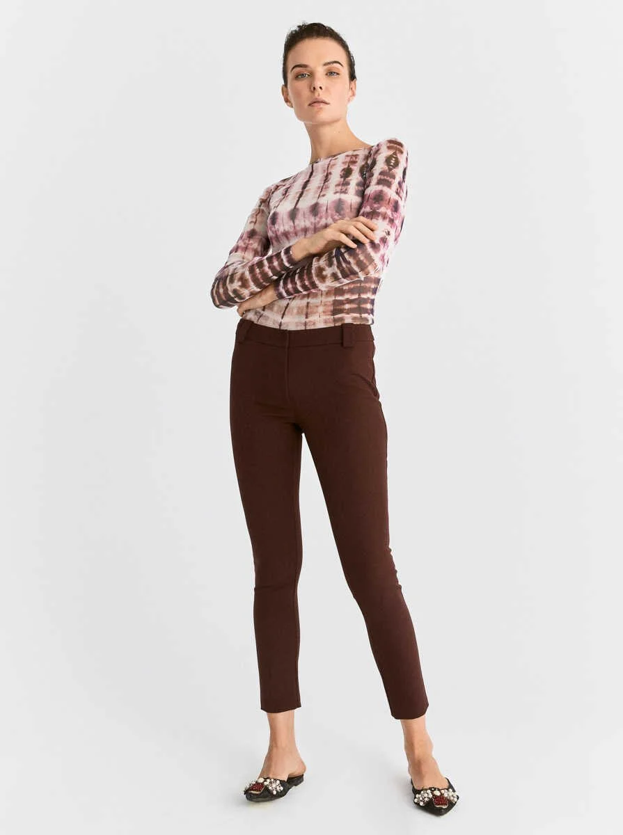 Skinny Kadın Pantolon Bordo - 1