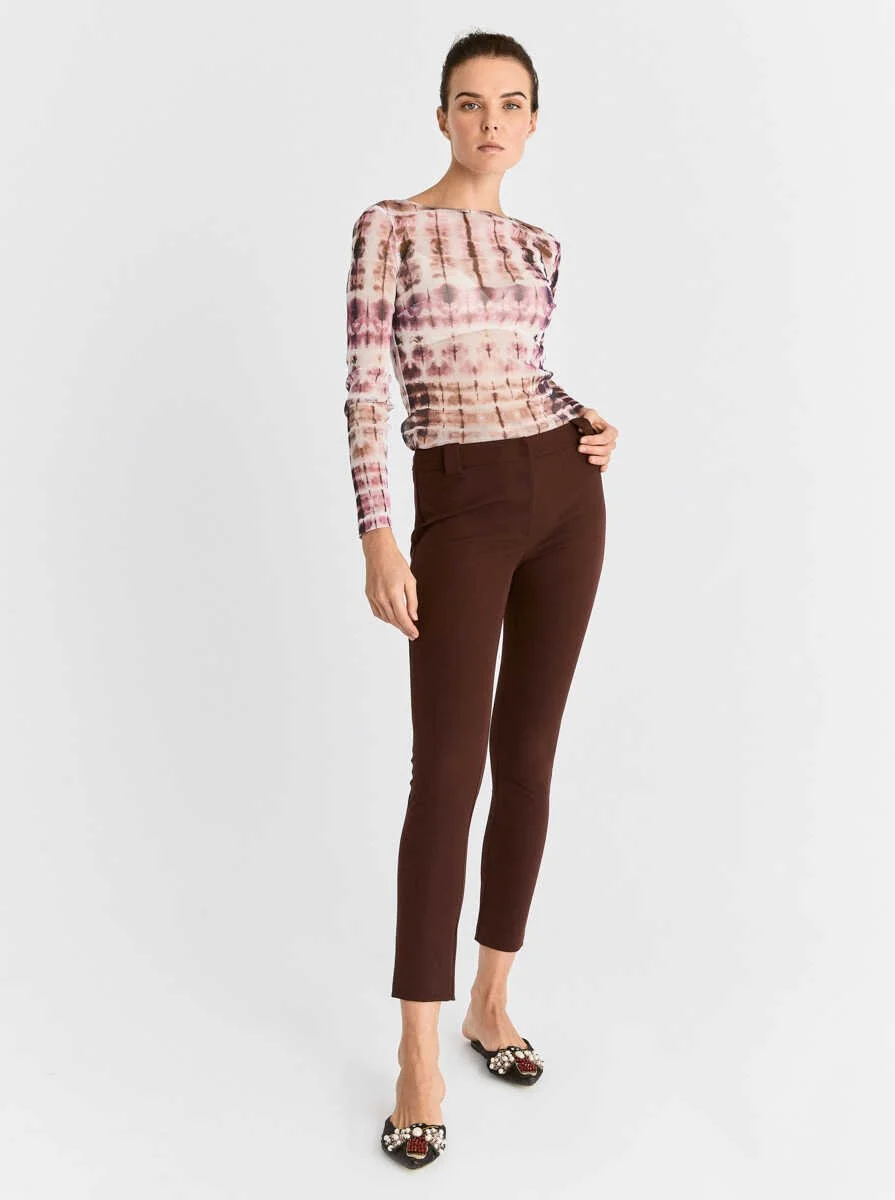 Skinny Kadın Pantolon Bordo - 4