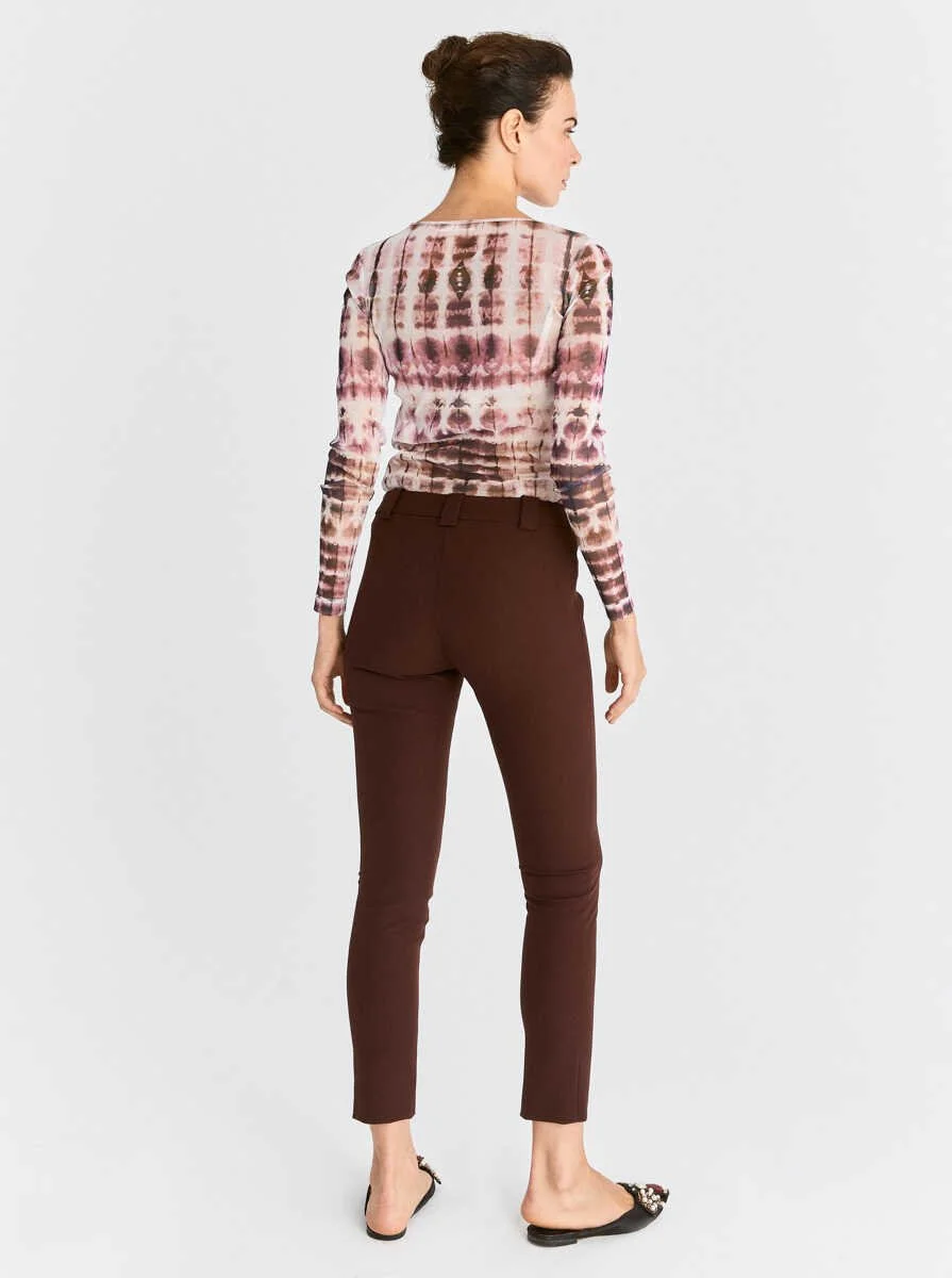 Skinny Kadın Pantolon Bordo - 2