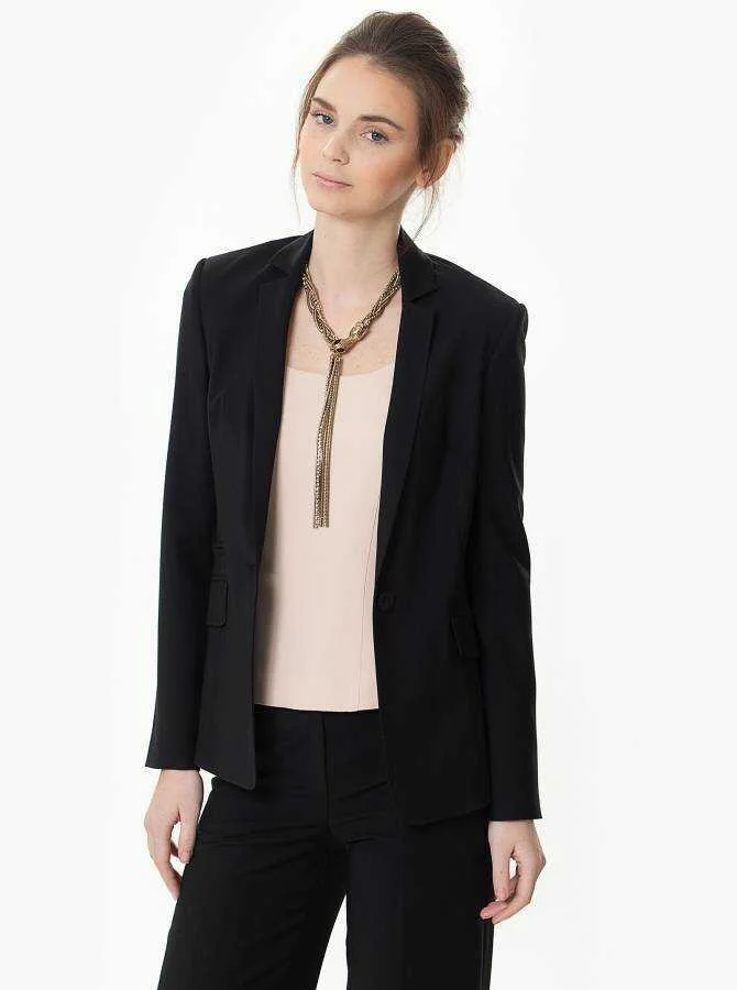Cep Detaylı Klasik Ceket Siyah - 1