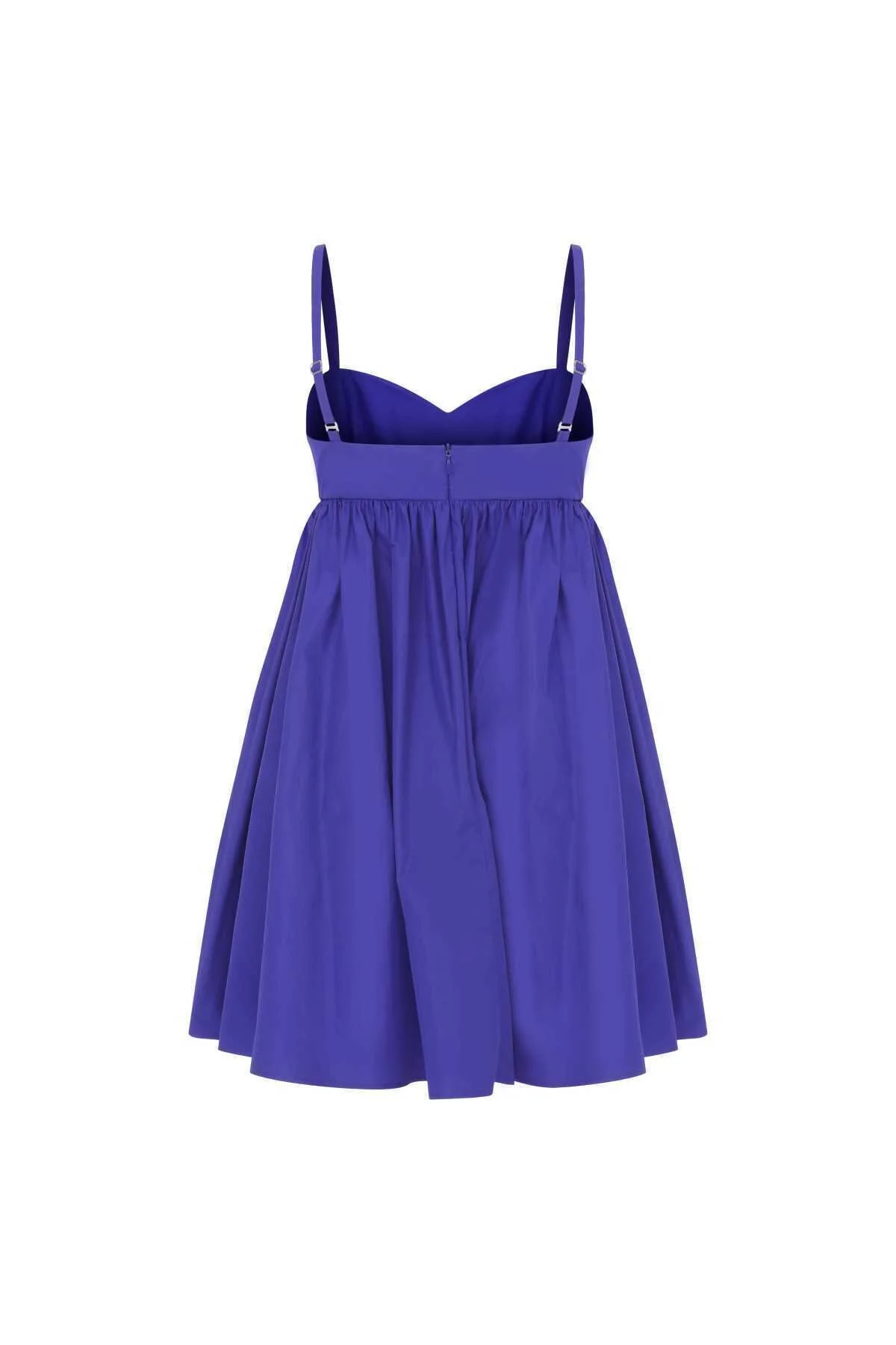  Fiyonk Detaylı Mini Tafta Saks Abiye Elbise Saks - 5