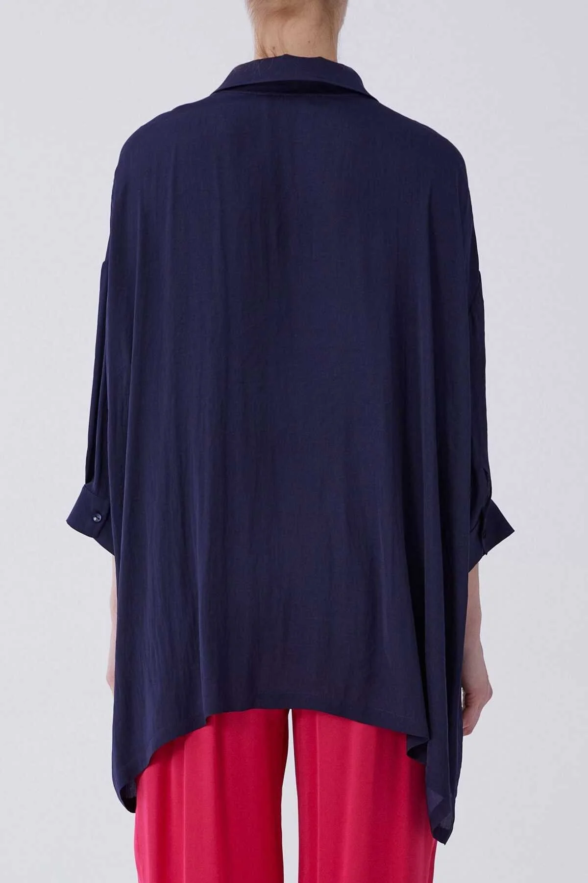 Truvakar Kol Asimetrik Gömlek Lacivert - 2