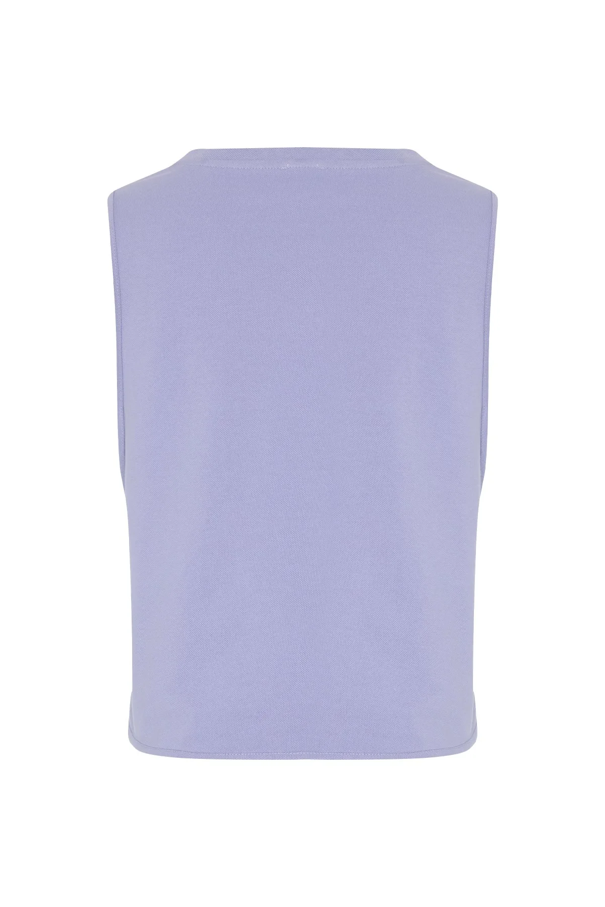 V Yaka Kolsuz T-Shirt Lila - 4