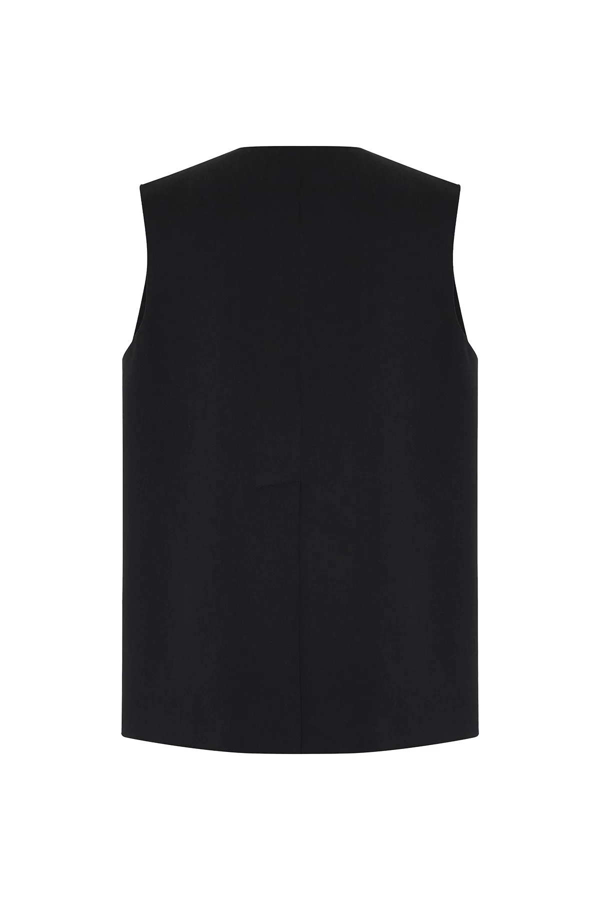 V Yaka Oversize Tek Düğmeli Yelek Lacivert - 5