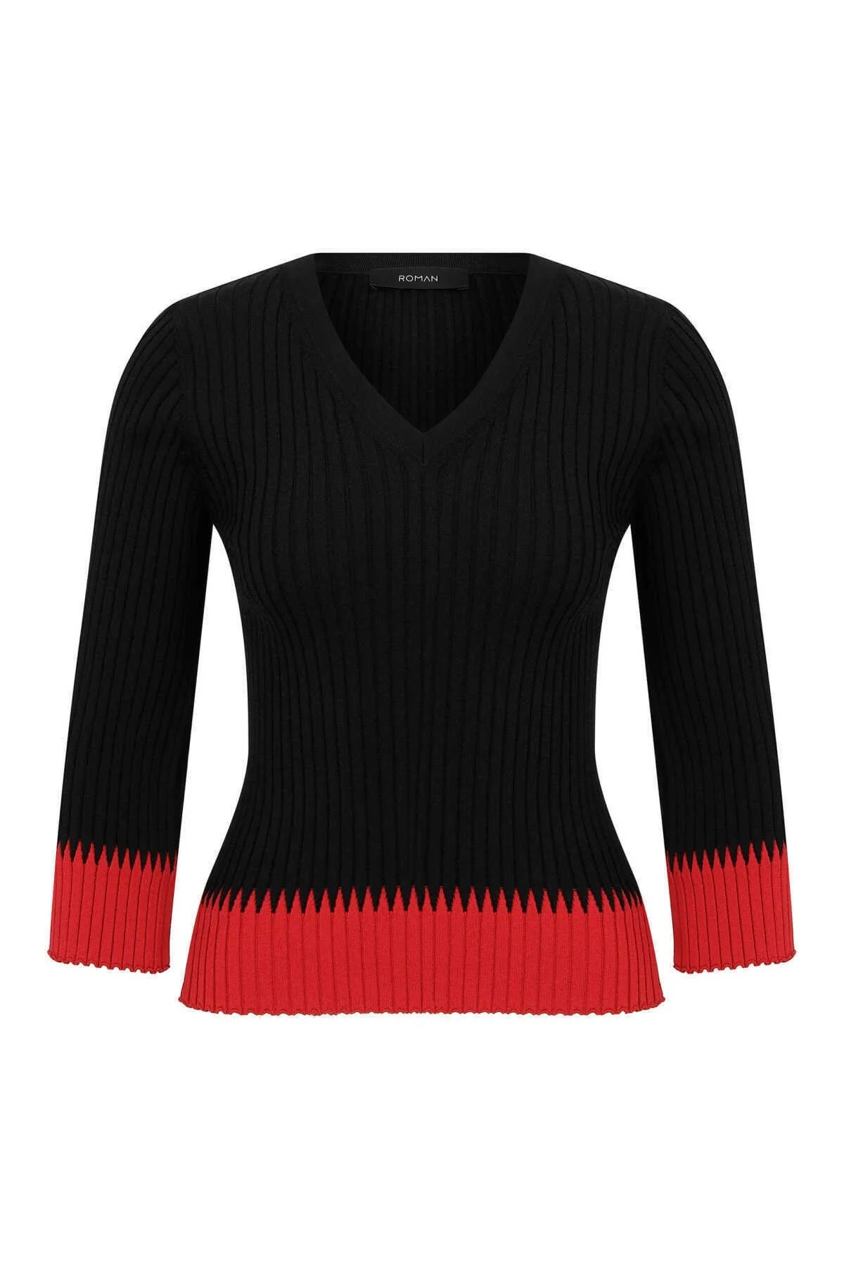  V Yaka Triko Standart Renk - 4