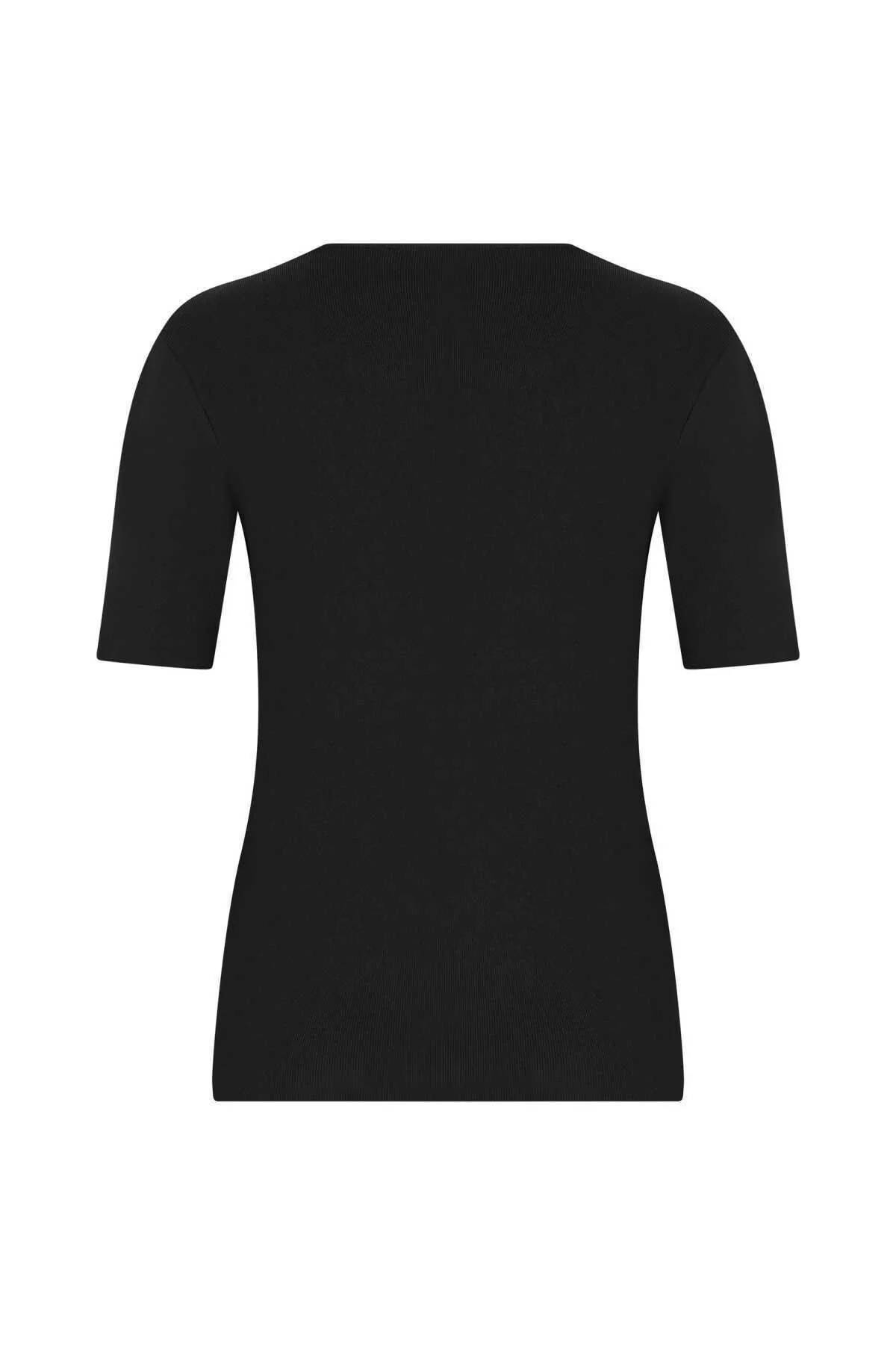 V Yaka Triko Siyah - 5
