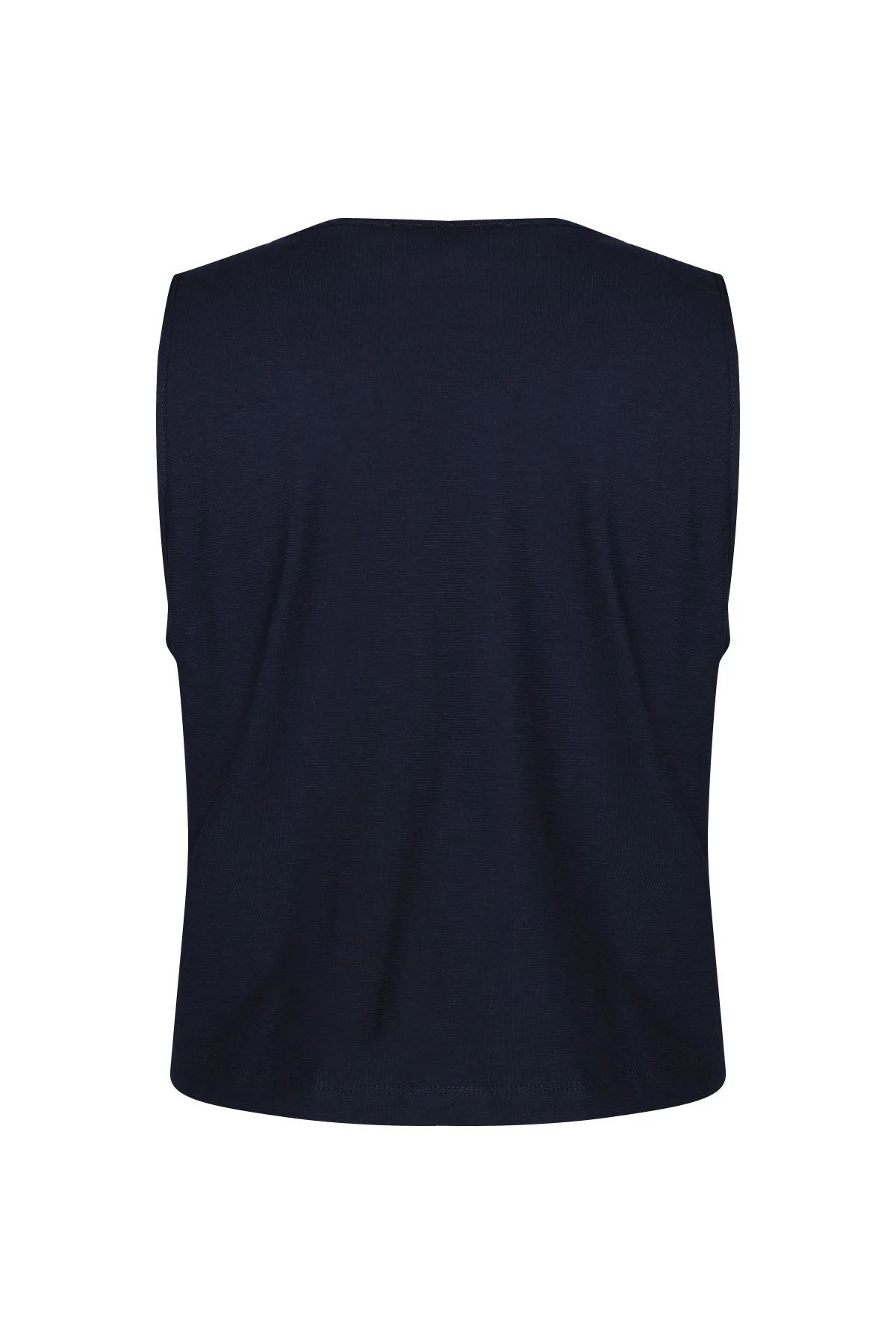 Volan Detaylı Bluz Lacivert - 7
