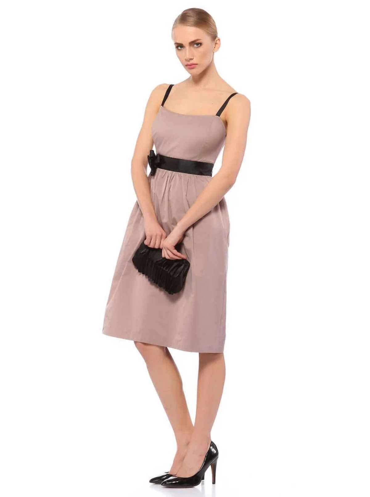 Midi Boy Elbise Bej - 1