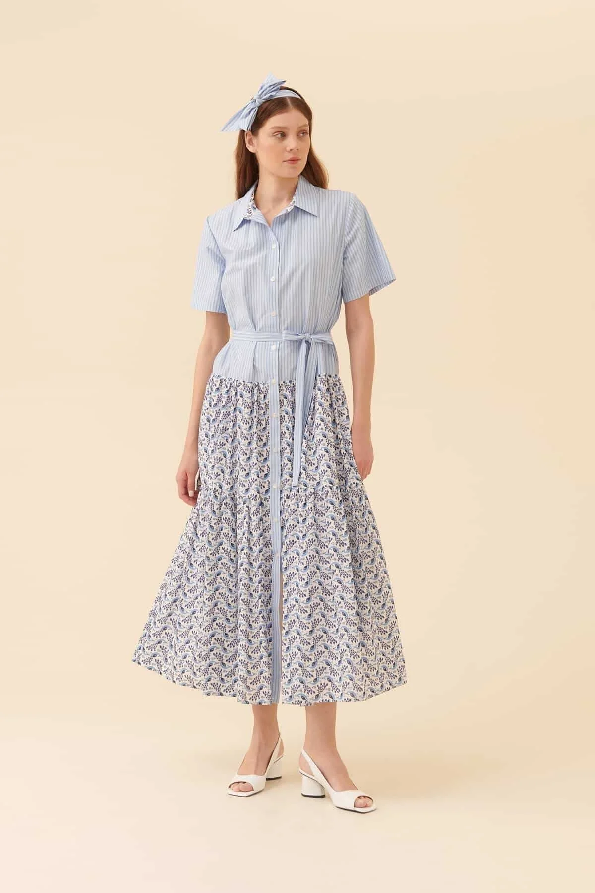 Yırtmaçlı Günlük Elbise Standart Renk - 5