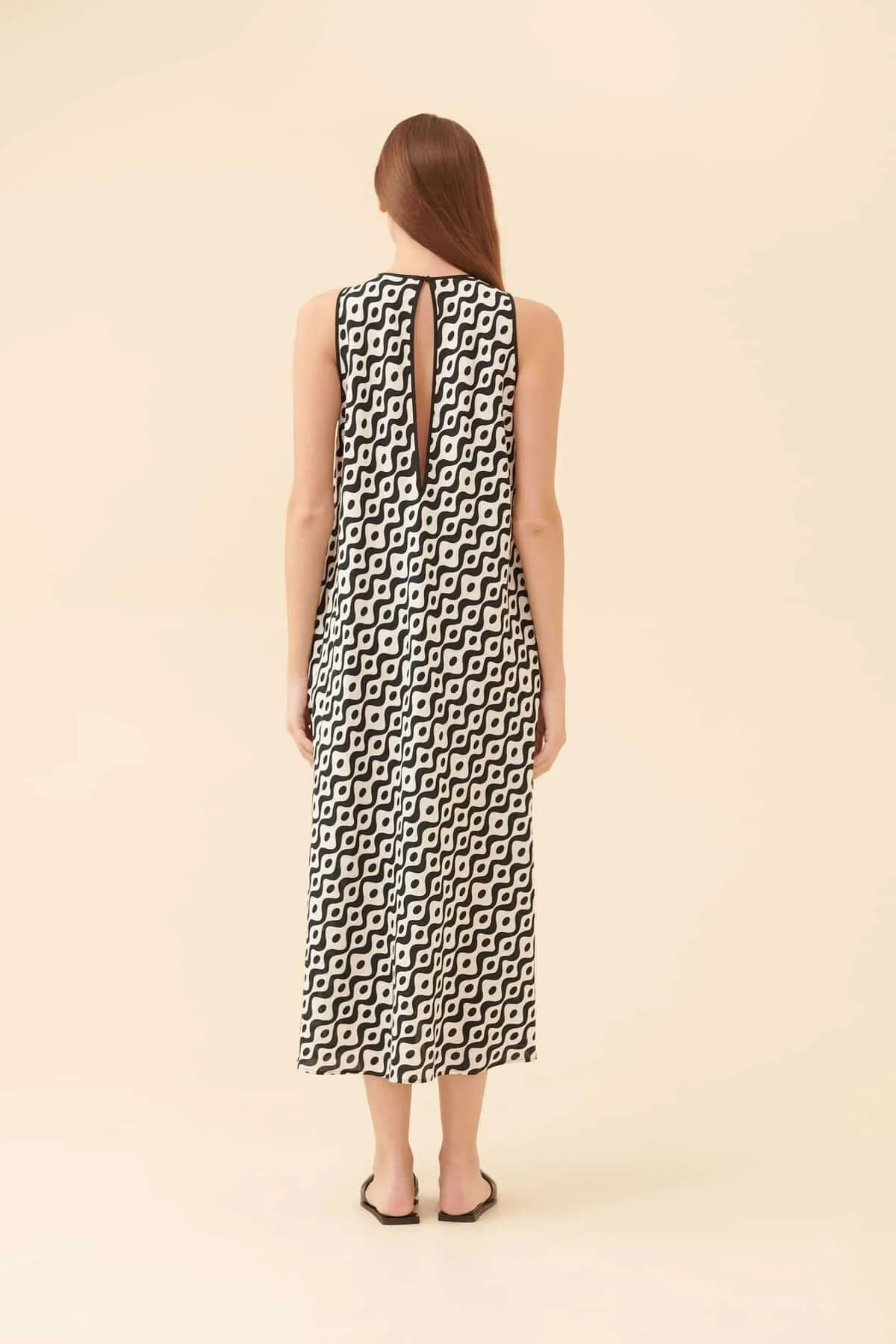 Kolsuz Günlük Elbise Siyah-Beyaz - 2