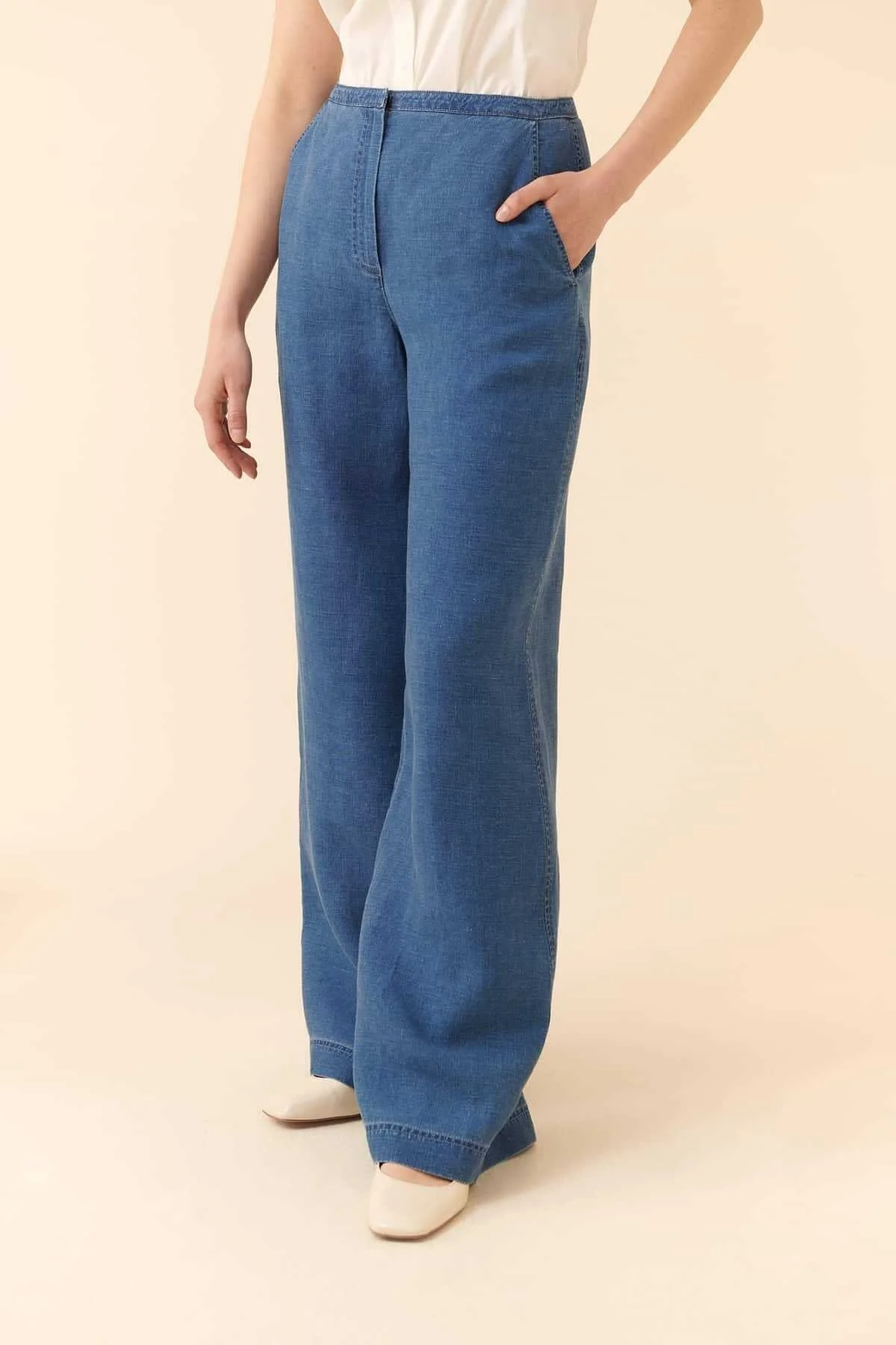 Geniş Paça Pantolon Lacivert - 3