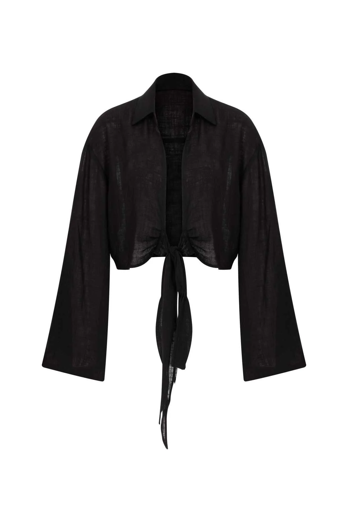 Yandan Bağlamalı Bluz Siyah - 3