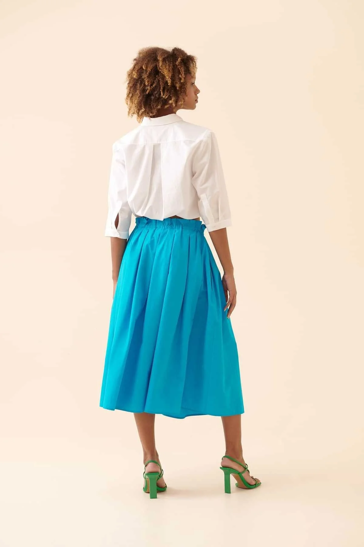 Belden Bağlamalı Gömlek Beyaz - 2