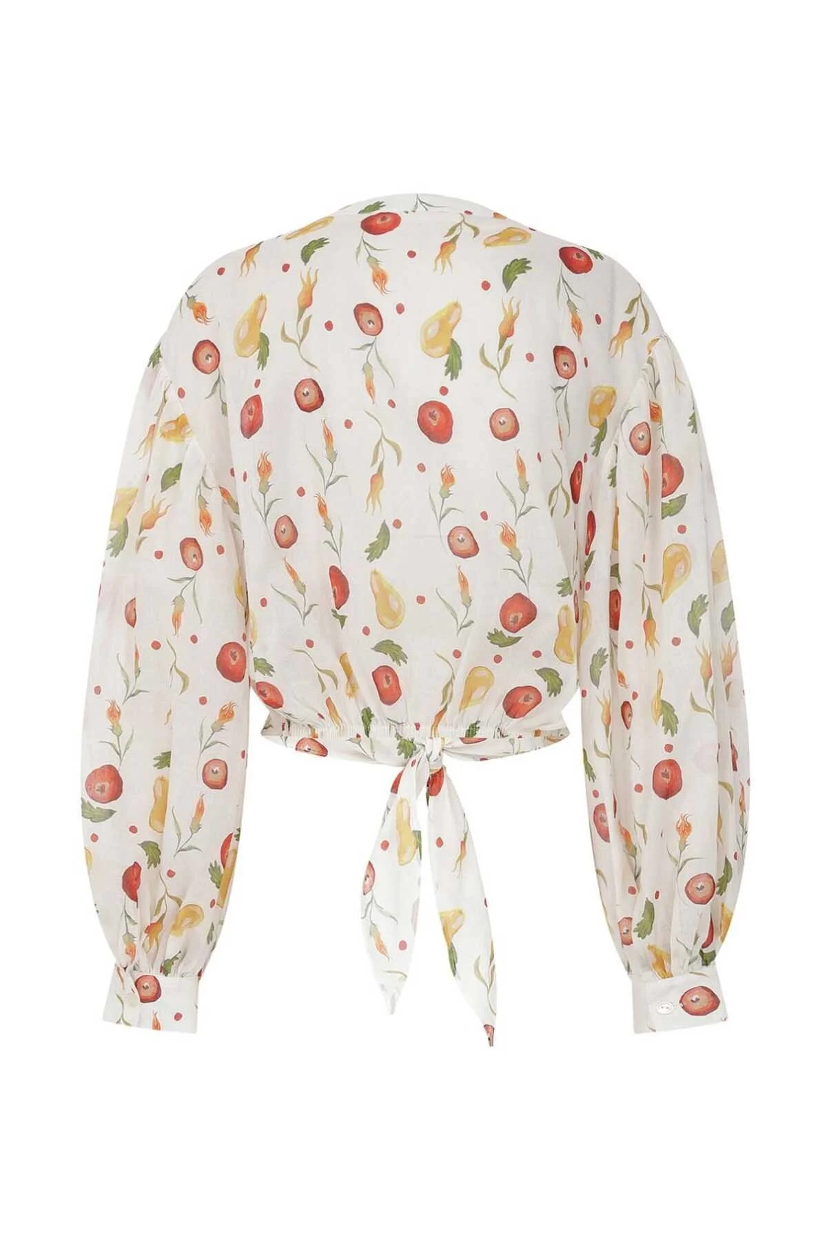 Belden Bağlamalı Desenli Gömlek Standart Renk - 5