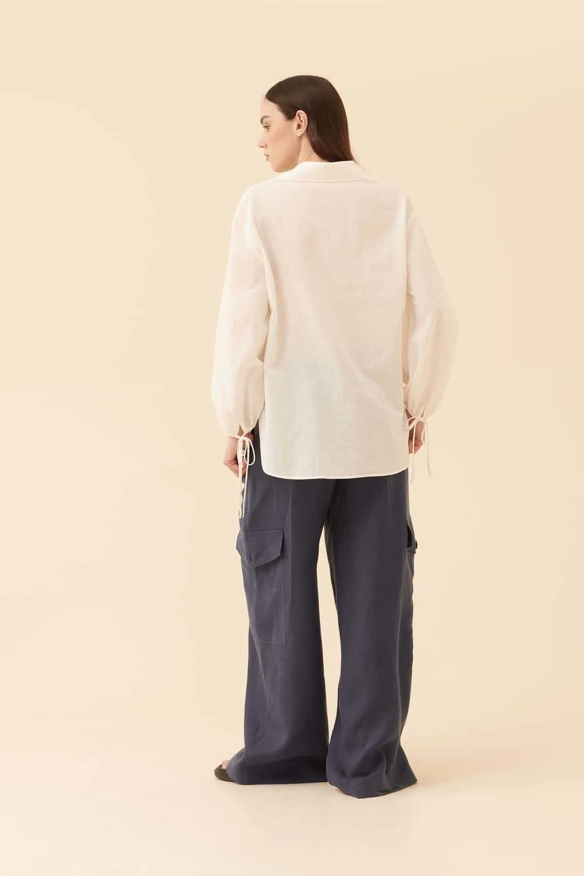 Uzun Kollu Gömlek Beyaz - 2